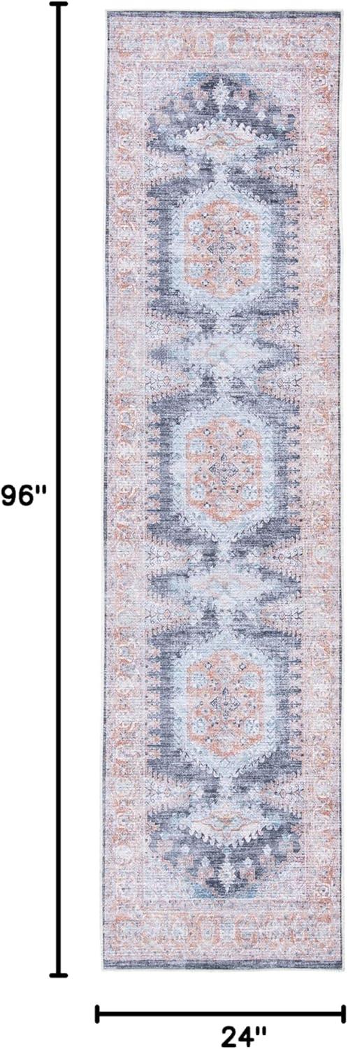 SAFAVIEH Serapi Glenna Traditional Machine Washable Area Rug, Terracotta/Blue, 10' x 14'