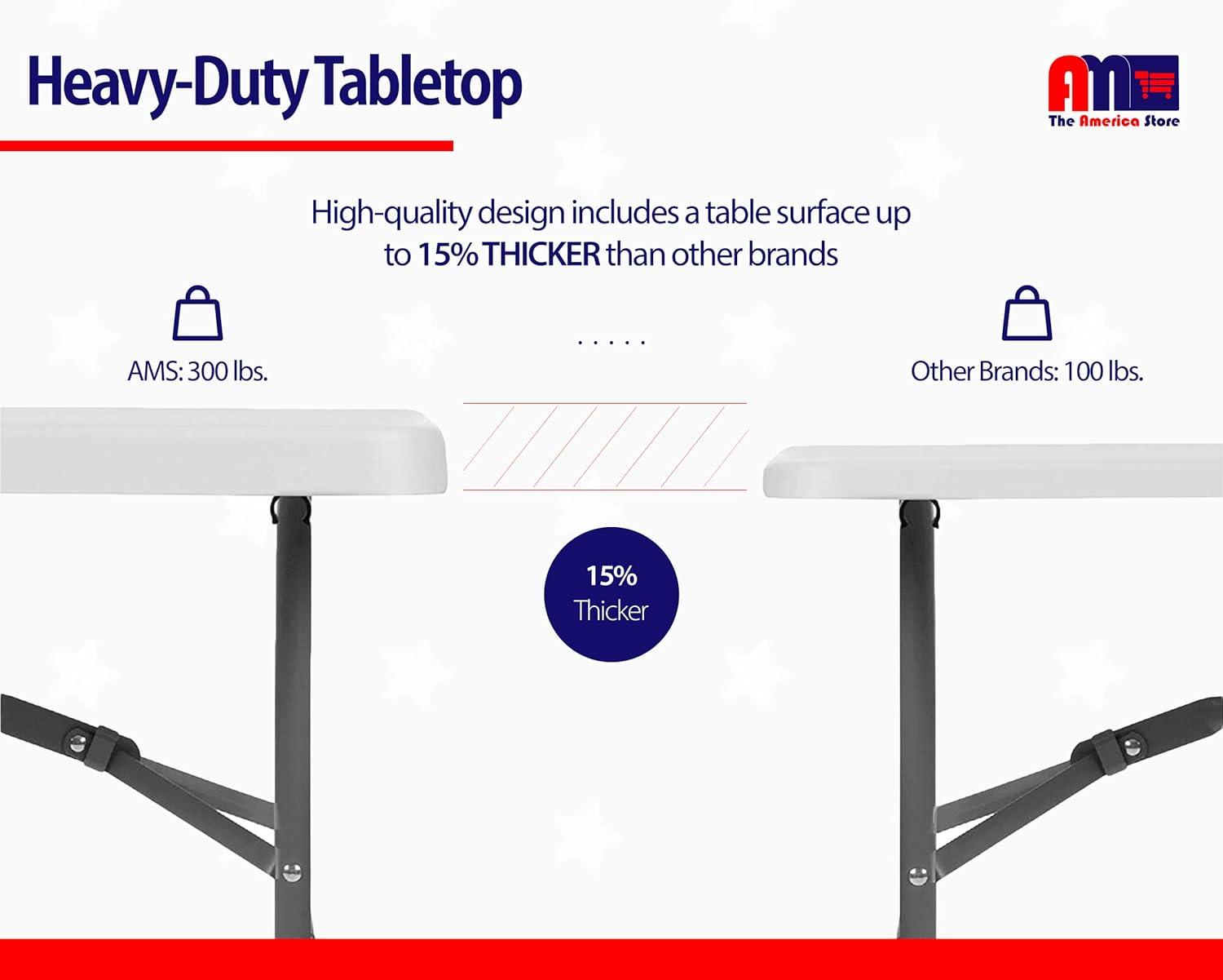 Best Choice Products Plastic Folding Table, Indoor Outdoor Heavy Duty Portable w/ Handle, Lock for Picnic