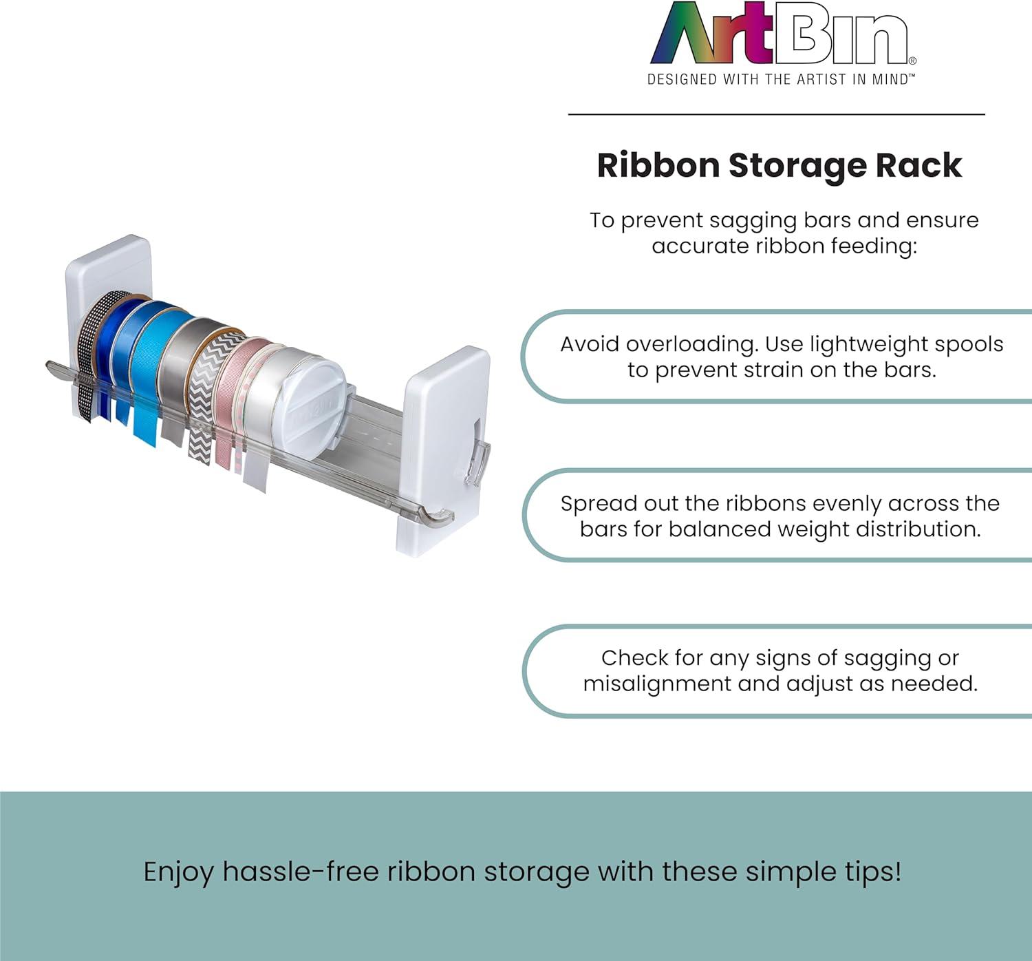 White Plastic Wall-Mounted Ribbon Storage Rack