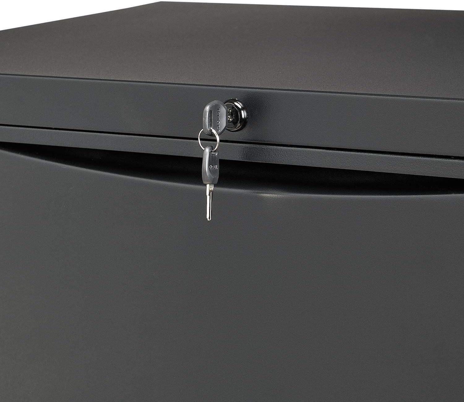 Global Industries 252470BK Interion 36 in. Premium Lateral File Cabinet 4 Drawer, Black