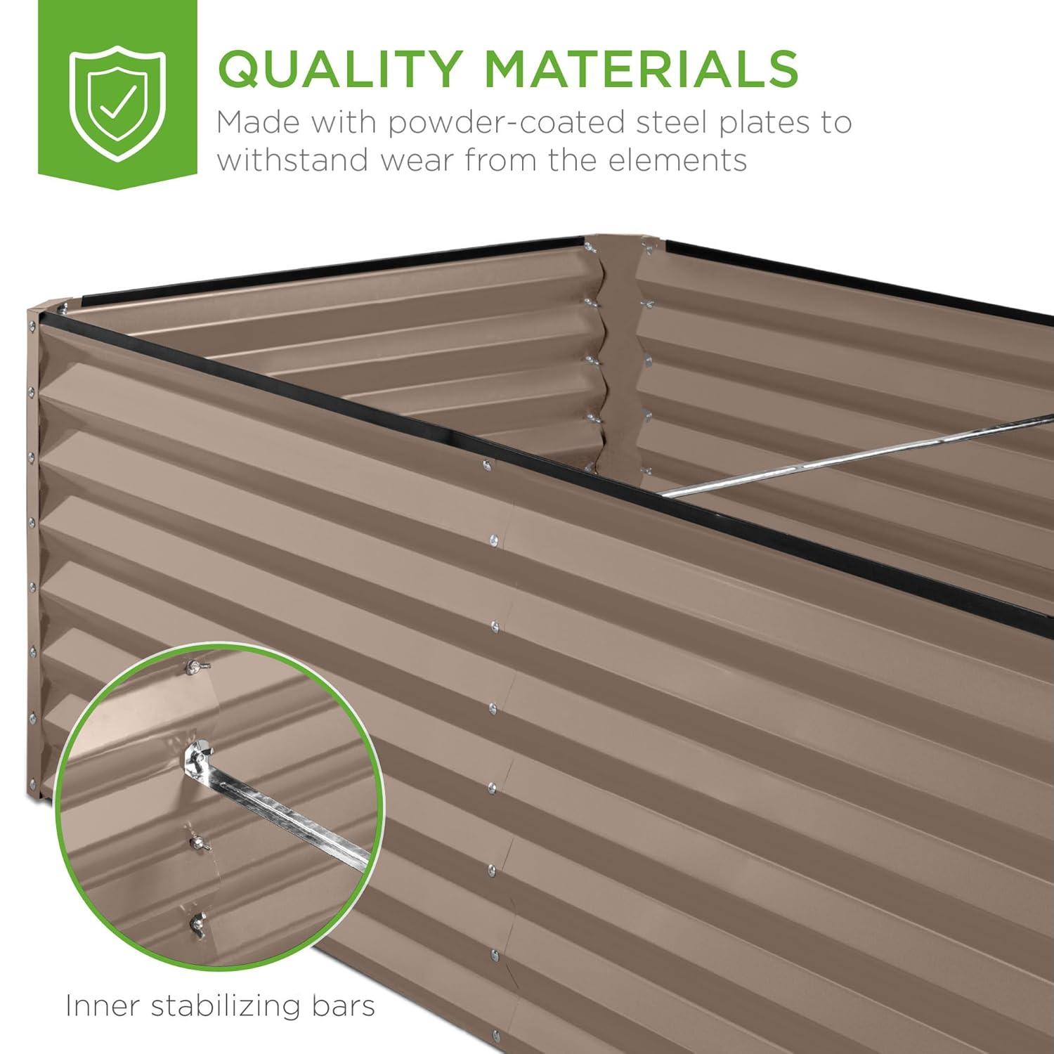 Arlmont & Co. Romaio 6x3x2ft Outdoor Metal Raised Garden Bed, Planter Box for Vegetables, Flowers, Herbs