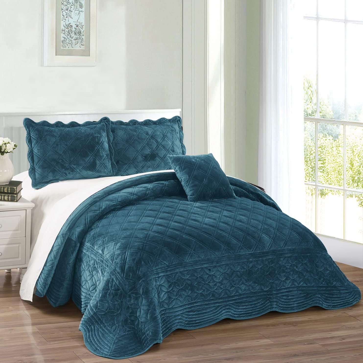 Home Soft Things 4 Piece Supersoft Microplush Quilt Set