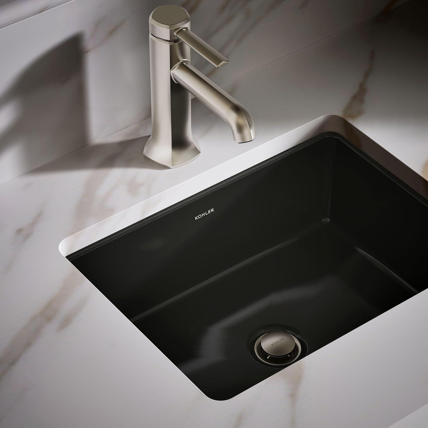 Verticyl 17" Rectangular Under-Mount Bathroom Sink with Overflow Drain