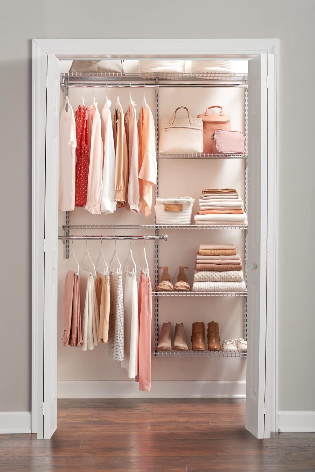 MAXAYA Deluxe Custom Closet Kit, 4-8 Ft. Adju...