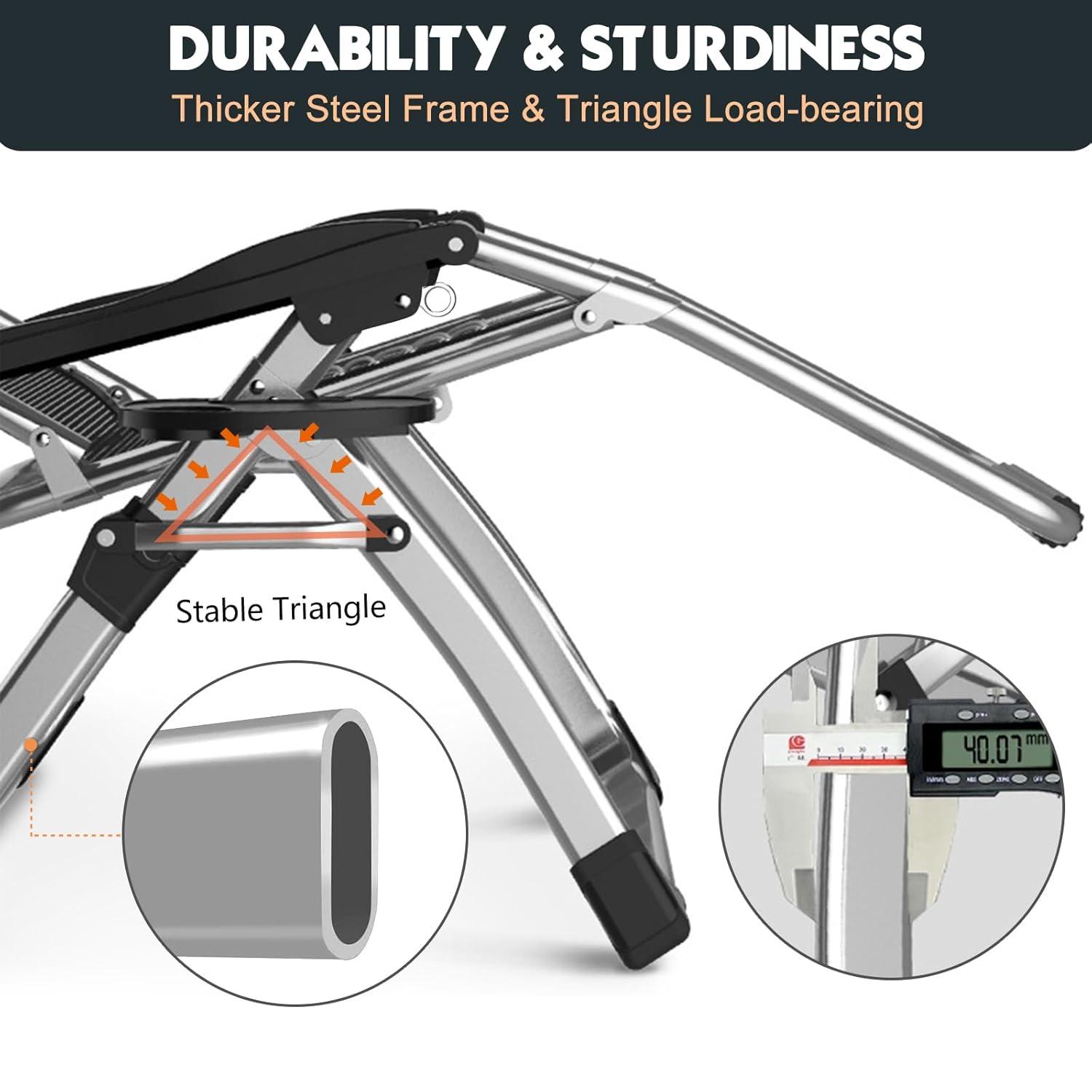 MOPHOTO Zero Gravity Chair for Living Room,Recliner Lawn Recliner,Indoor Outdoor Portable Chaise with Soft Cushion, Cup Holder, Headrest