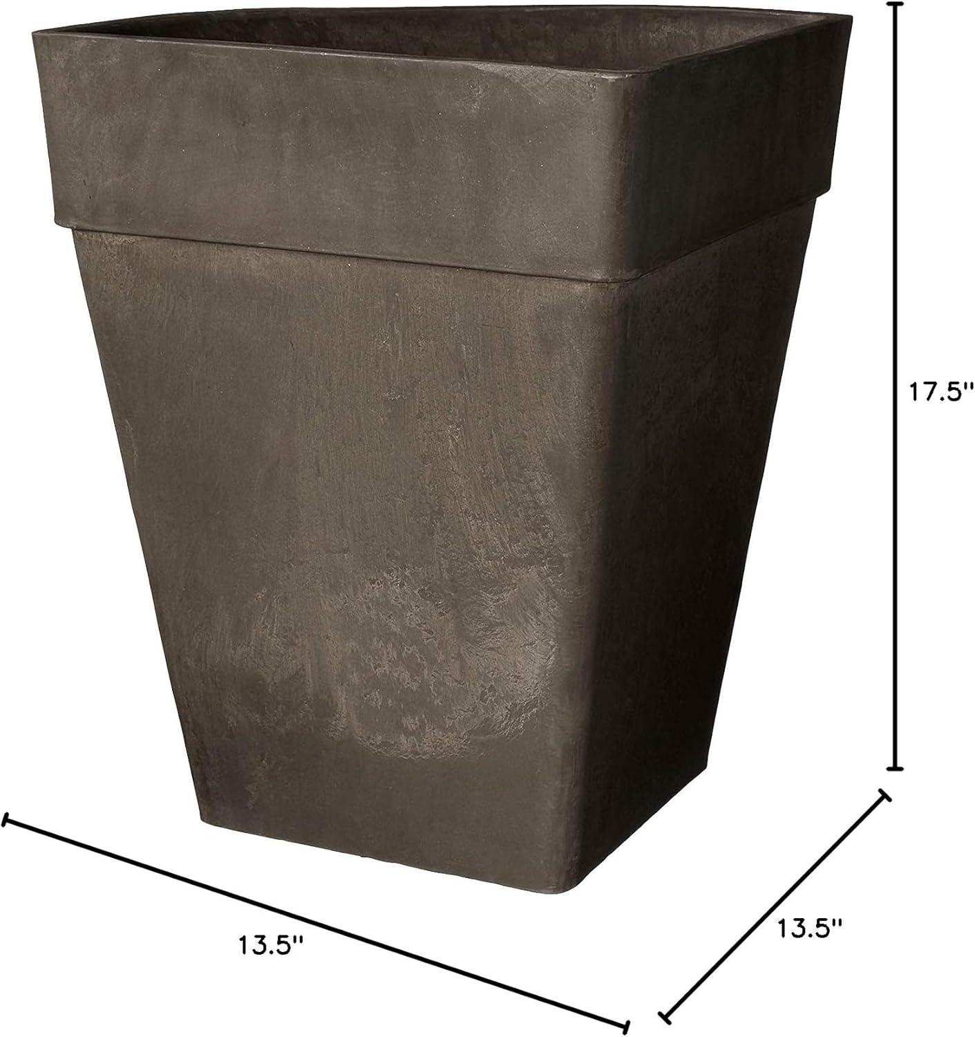 Large Dark Charcoal Recycled Plastic Corner Planter Pot