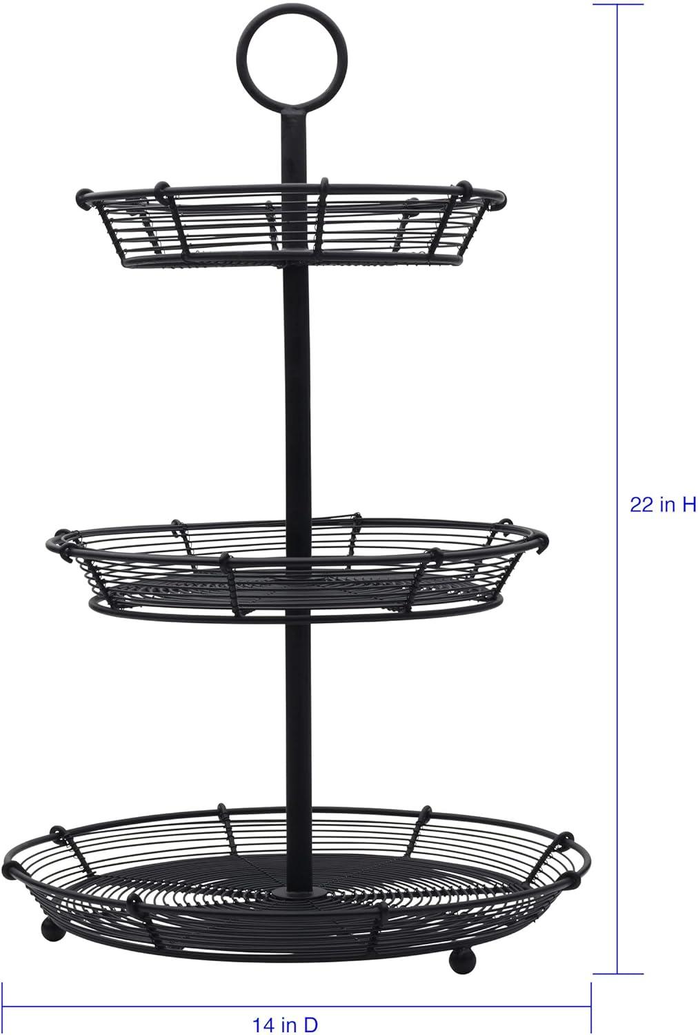 Gourmet Basics by Mikasa Tulsa Adjustable Pastry Serving Stand, 3-Tier, Black