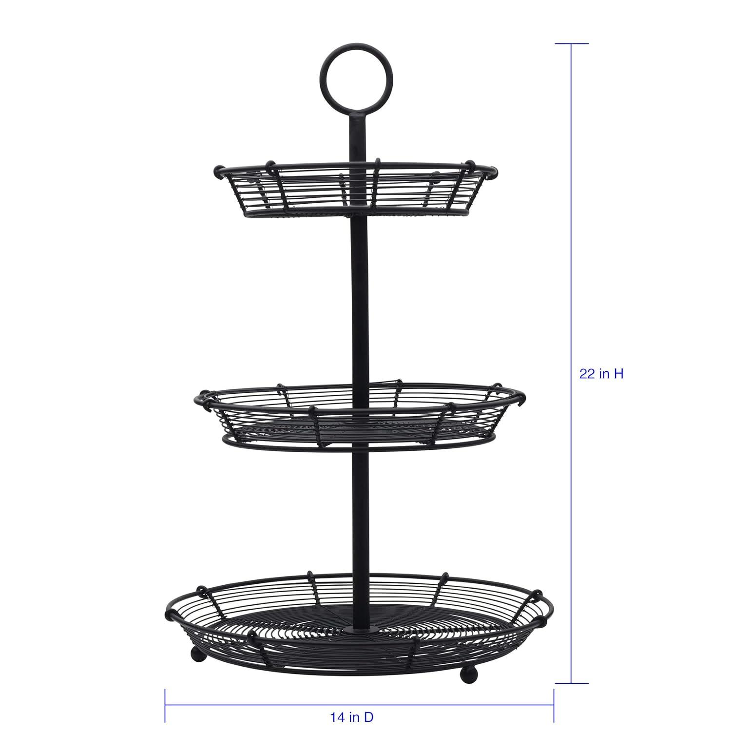 Gourmet Basics by Mikasa Gourmet Basics by Mikasa Tulsa Adjustable Pastry Serving Stand, 3-Tier, Black