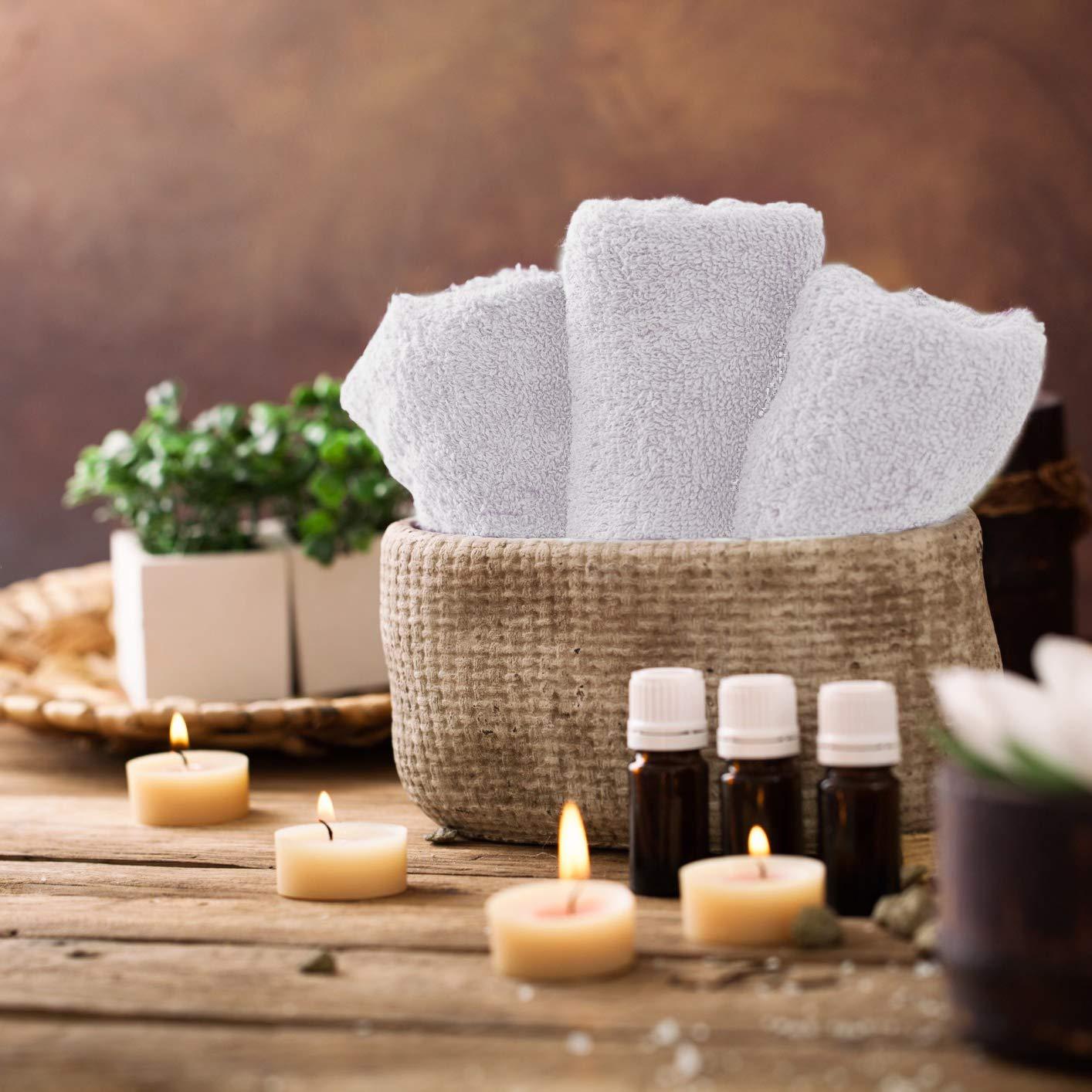 Soft Textiles 24-Pack White Washcloths, 100% Cotton Towel Baby Face Cloth