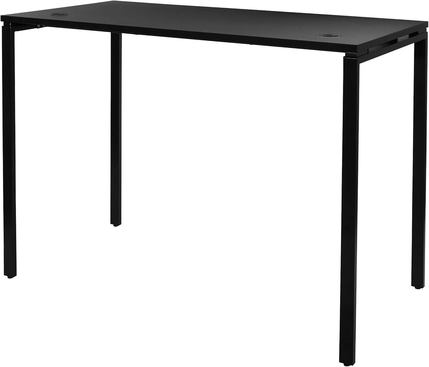 60" Writing Desk with White Laminate Top and White Finish Metal Legs