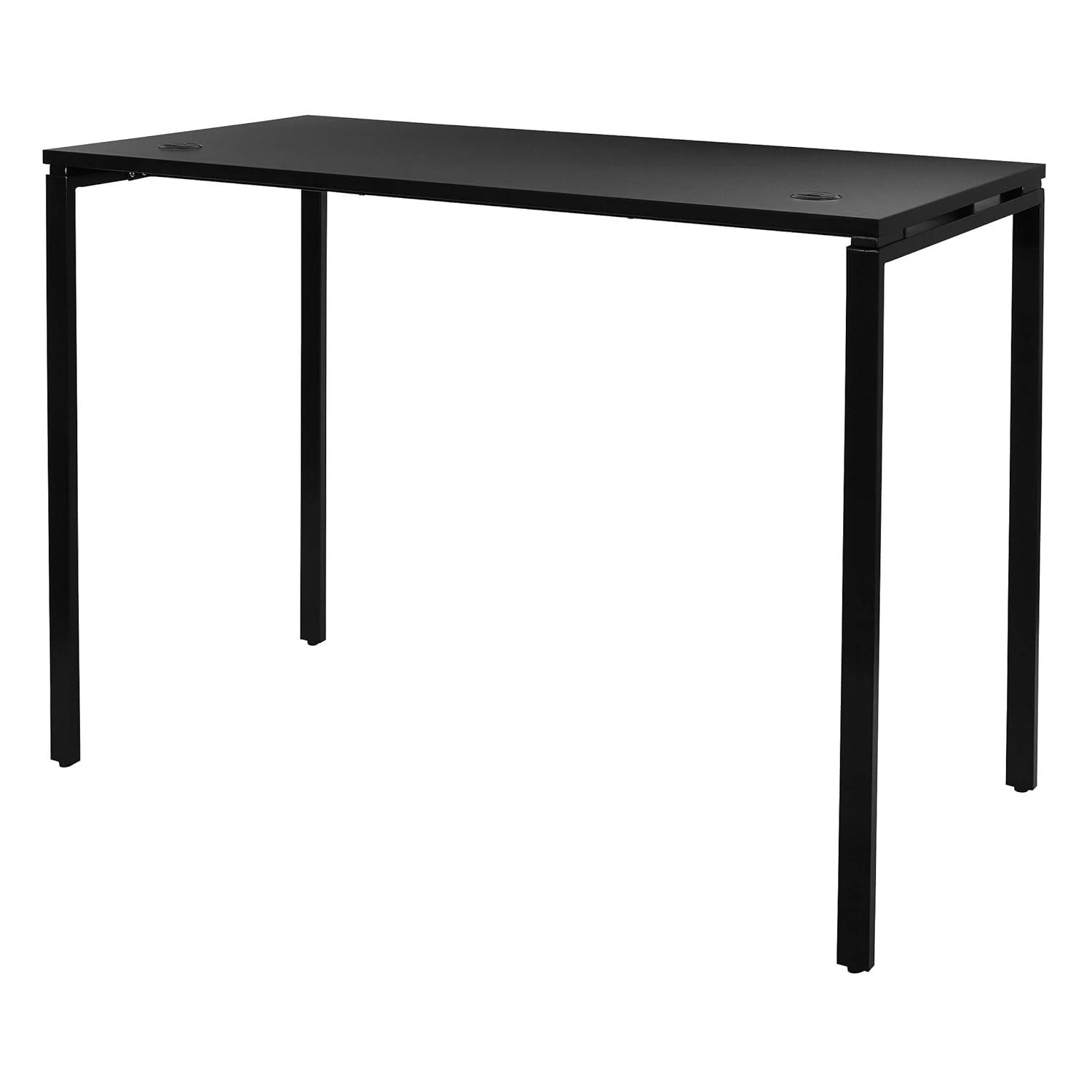 60" Writing Desk with White Laminate Top and White Finish Metal Legs