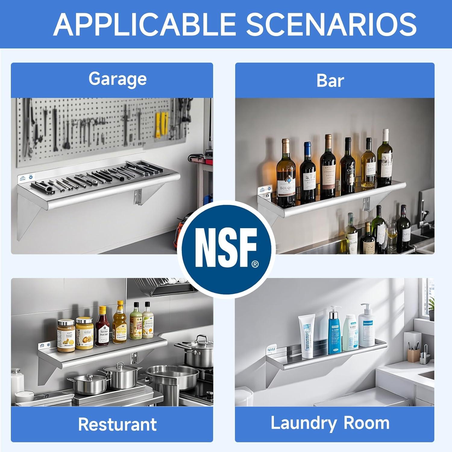 GRIDMANN NSF Stainless Steel Wall-Mount Shelf by Latitude Run