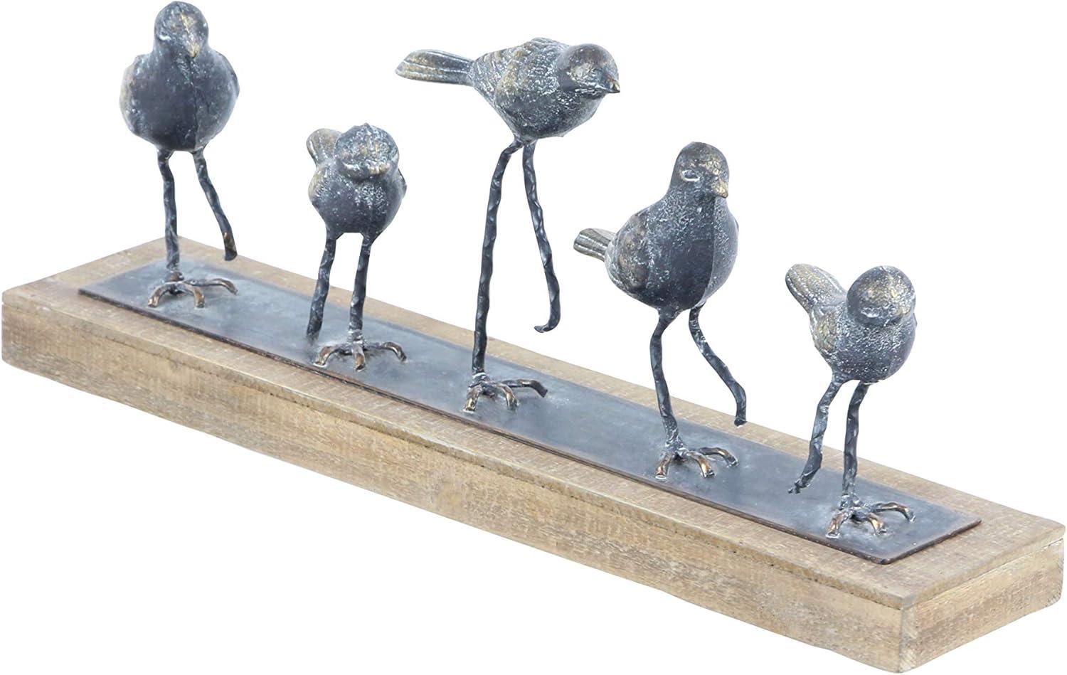 Classic 18" Gray Metal Bird Tabletop Sculpture