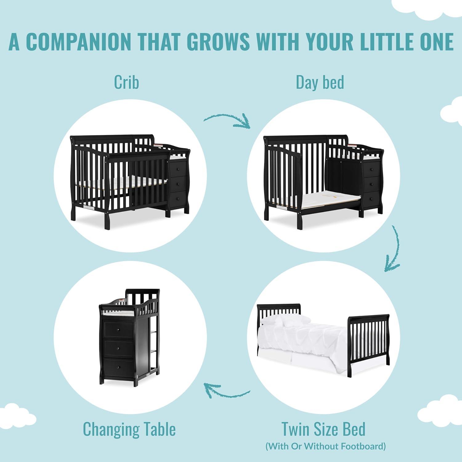 Dream On Me Jayden 4-in-1 Mini Convertible Crib and Changer