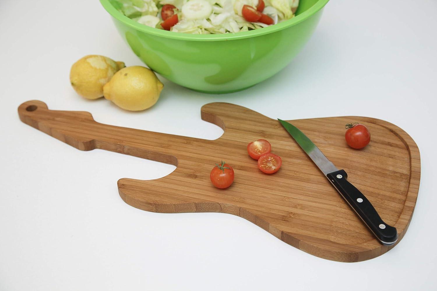 Kikkerland Bamboo Guitar Cutting Board