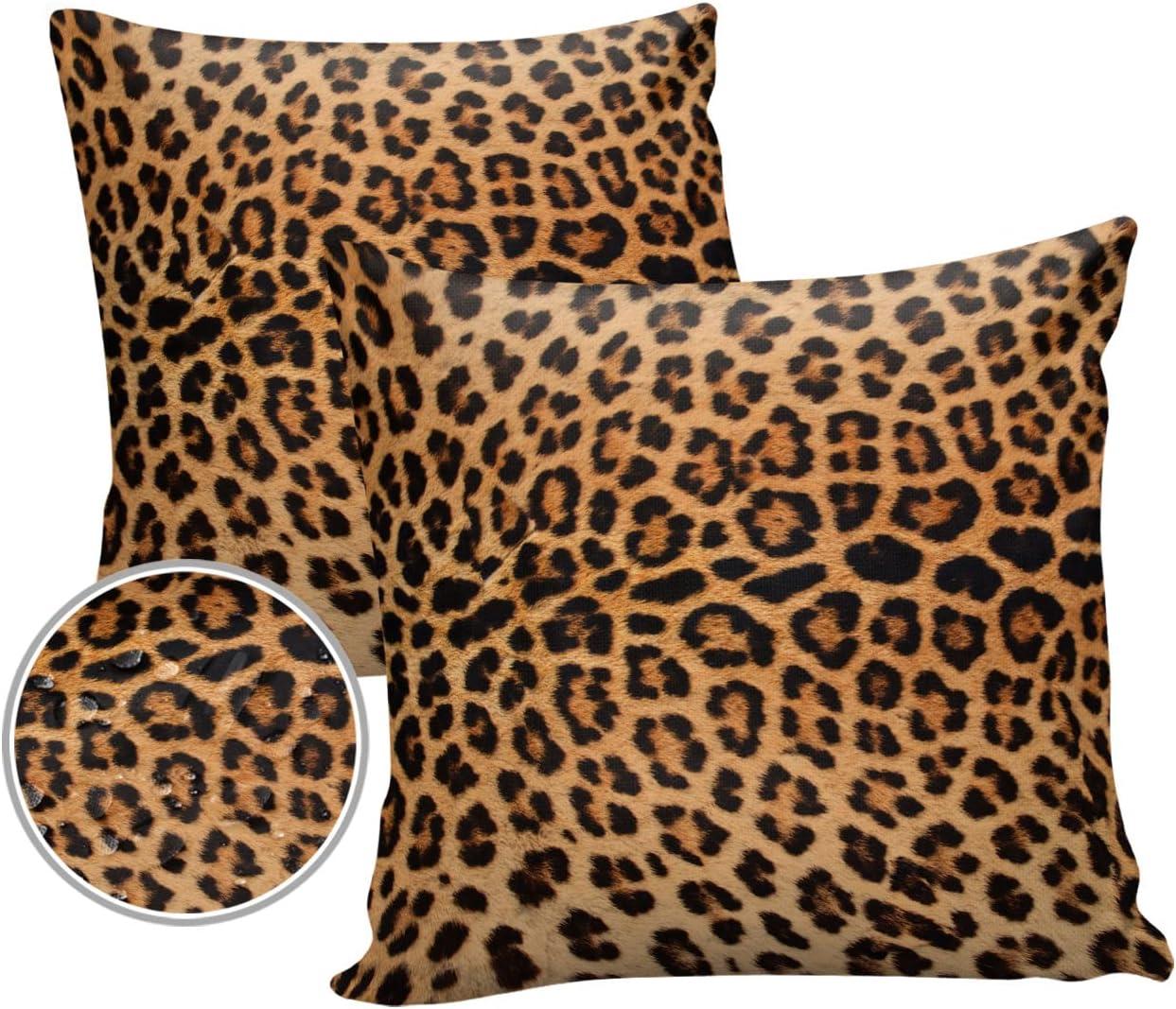 LALILO Throw Pillow Covers Trendy Leopard Wild Animal Cheetah Skin Cushion Cover 18" x 18", 2 Pack