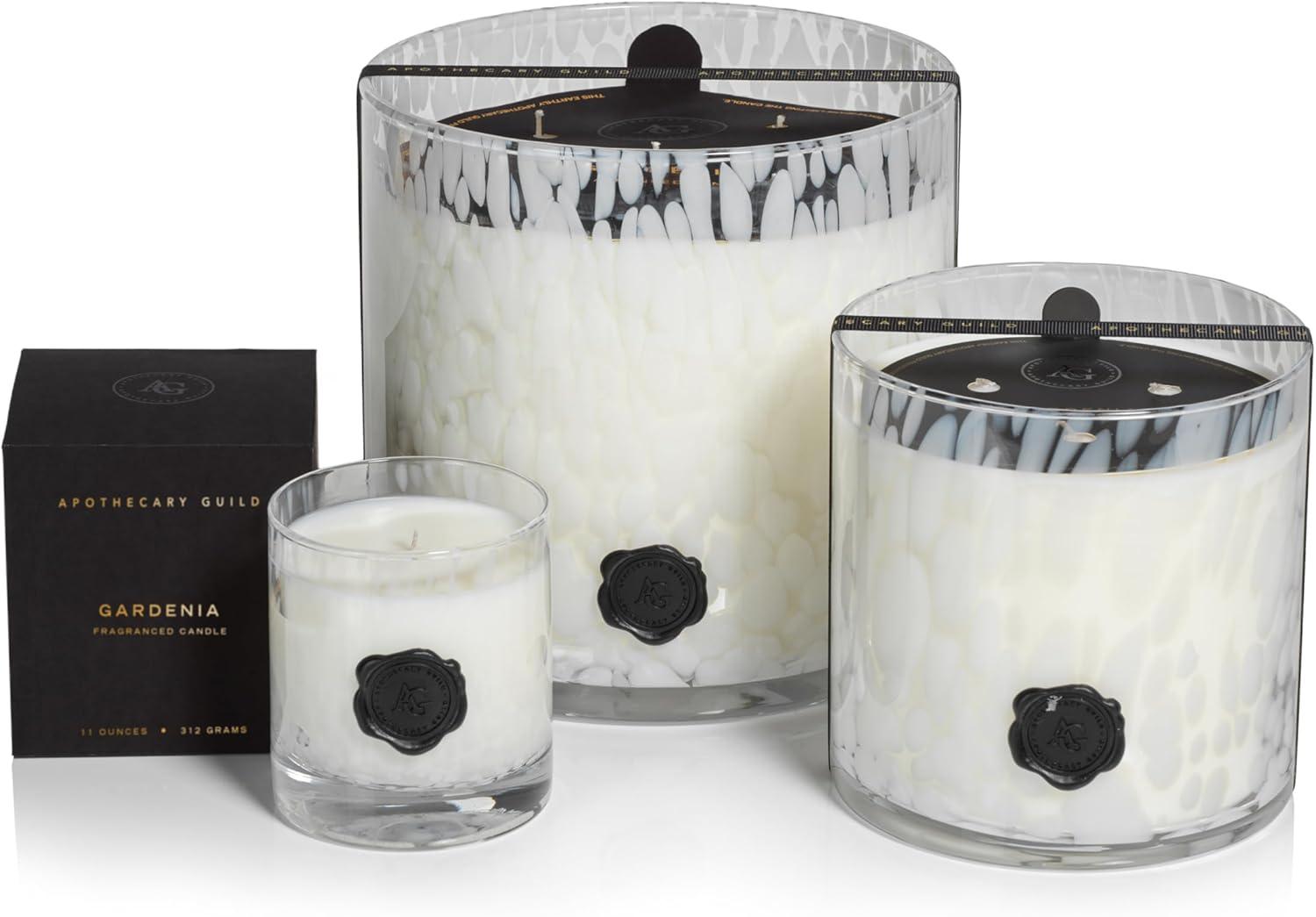 Gardenia Opal Glass Scented Jar Candle in Gift Box