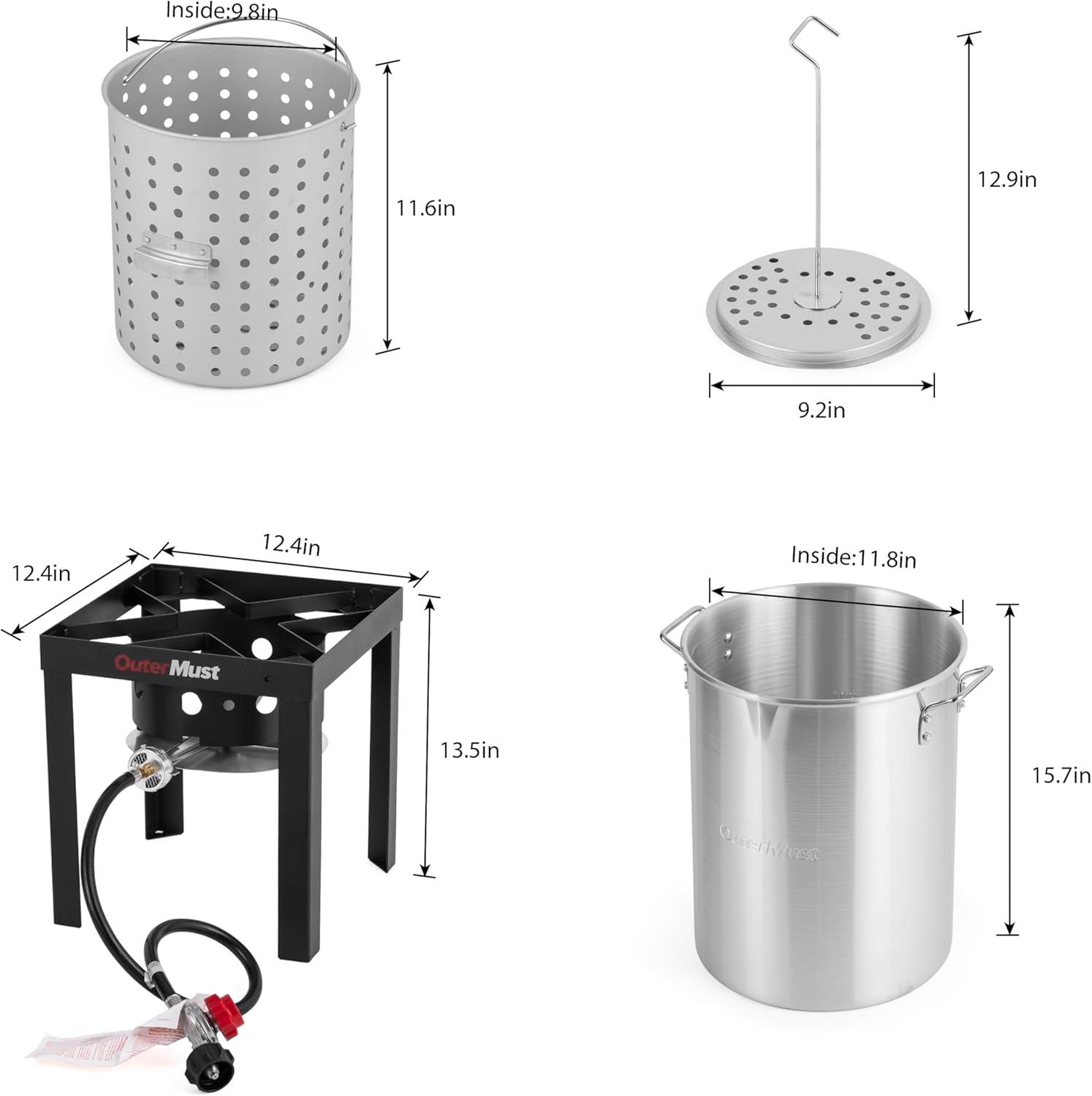 30 Qt Aluminum Propane Turkey Fryer with Basket and Burner