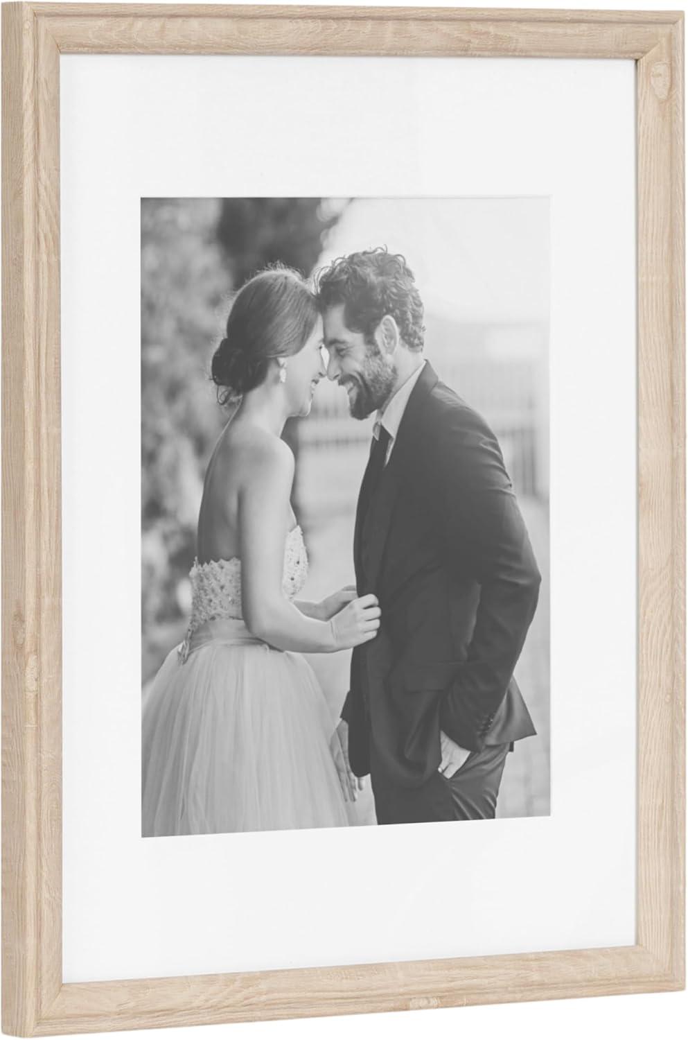 Kate & Laurel All Things Decor (Set of 4) 11"x14" Matted to 8"x10" Adlynn Rectangle Picture Frames Natural