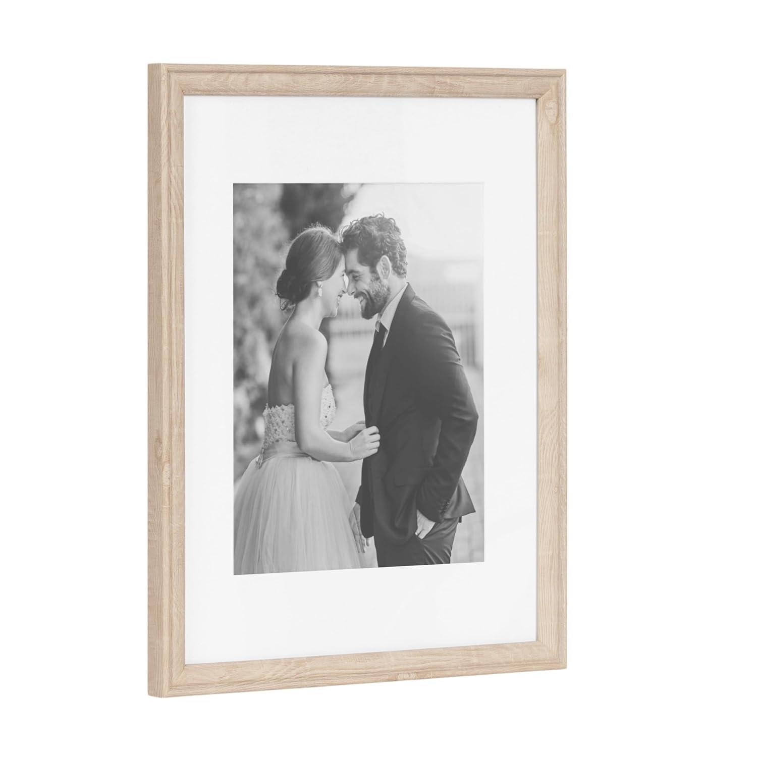 Kate & Laurel All Things Decor (Set of 4) 11"x14" Matted to 8"x10" Adlynn Rectangle Picture Frames Natural