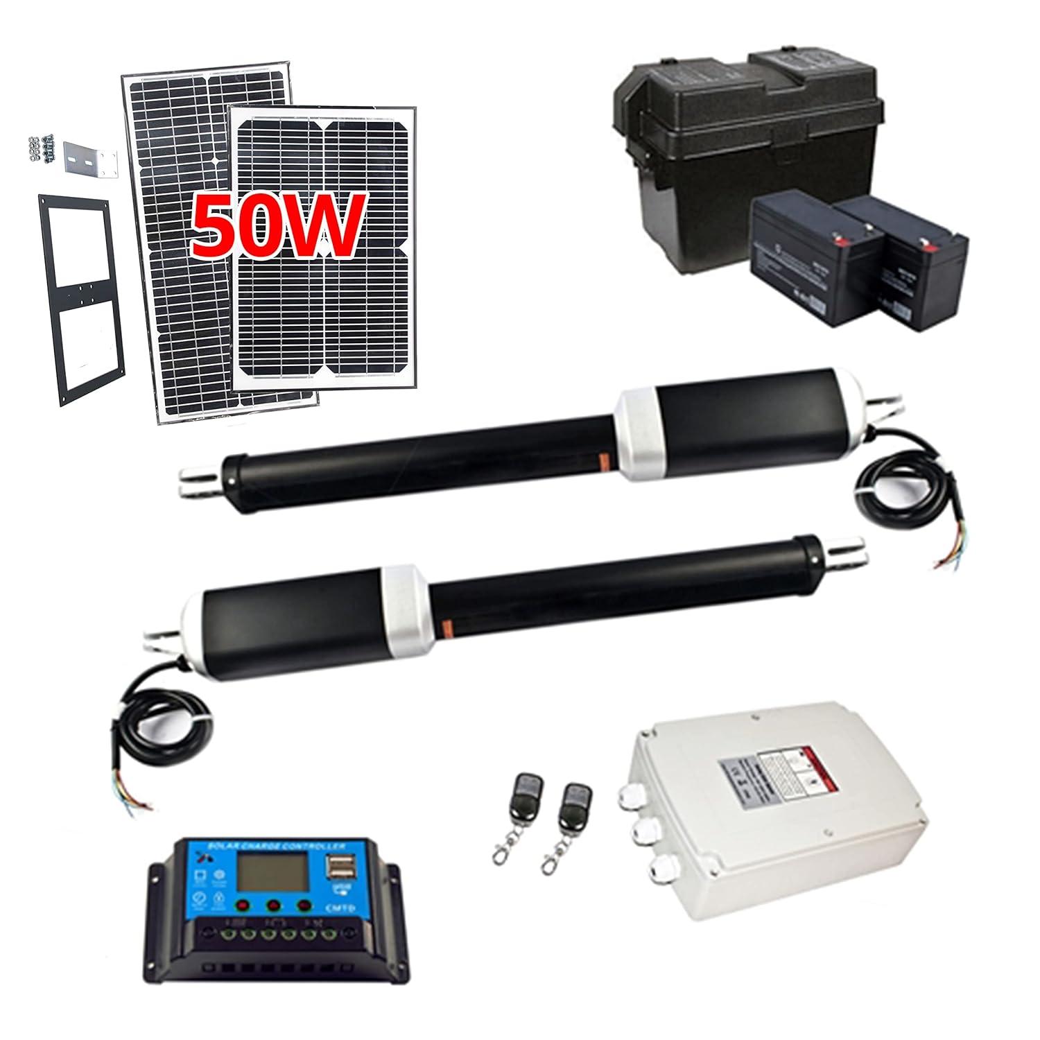ALEKO Dual Swing Gate Operator - GG900U AC/DC - ETL Listed - Solar Kit 50W
