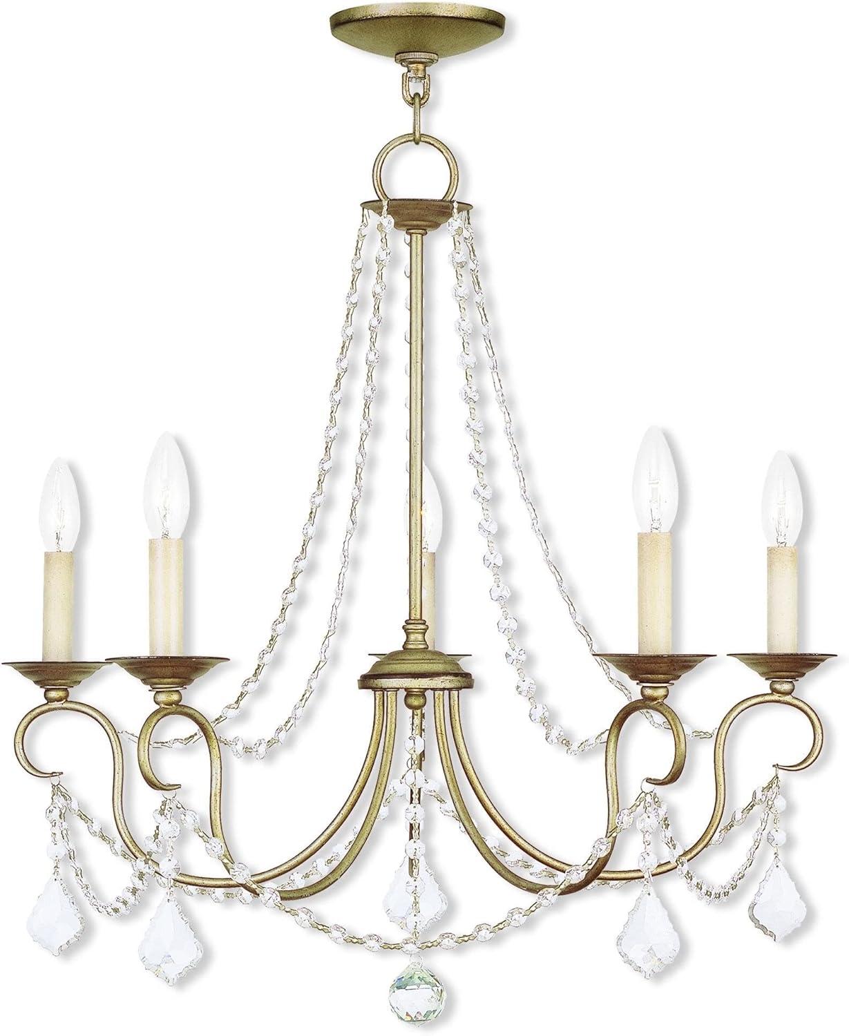 Livex Lighting Pennington 5 - Light Chandelier in  Antique Silver Leaf