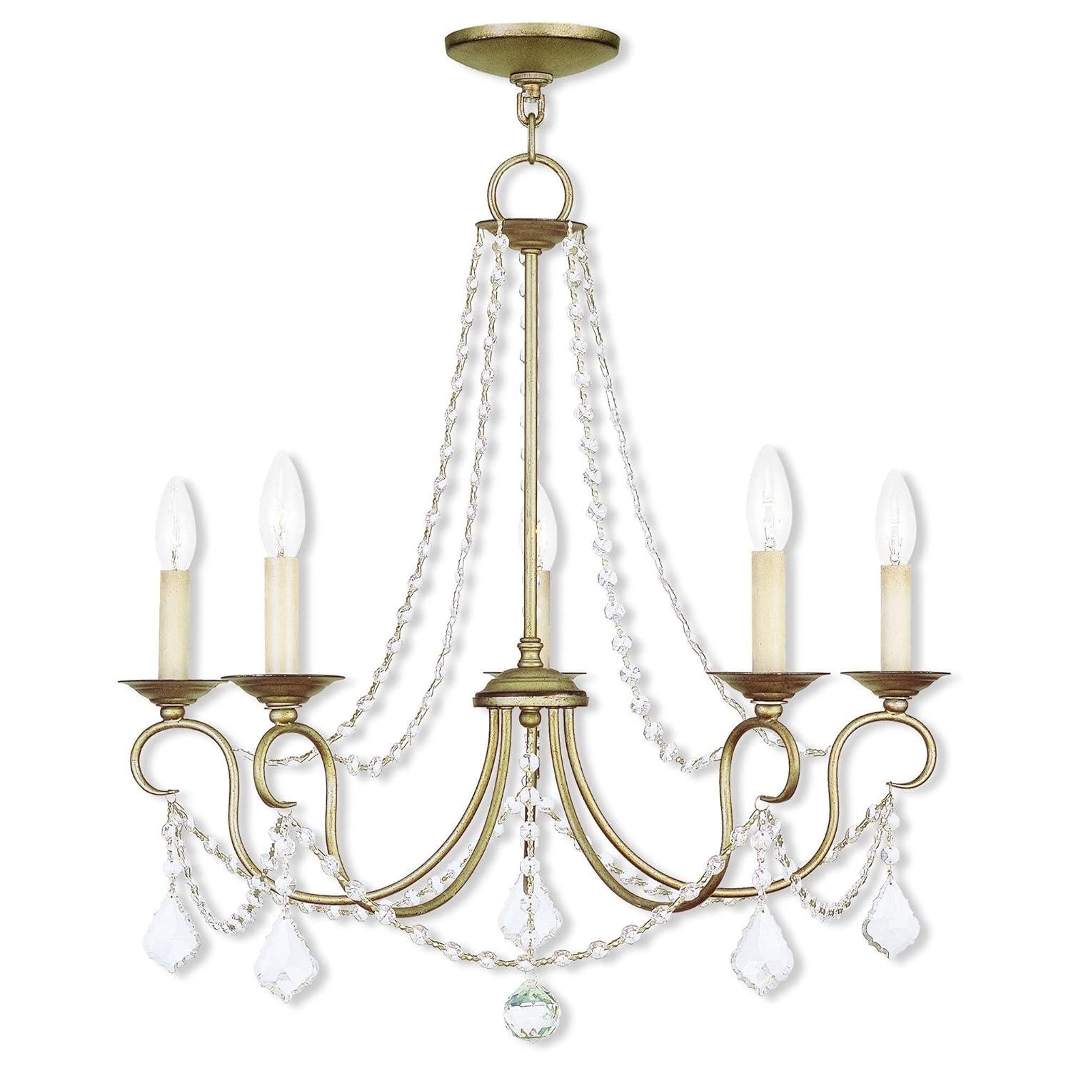 Livex Lighting Pennington 5 - Light Chandelier in  Antique Silver Leaf