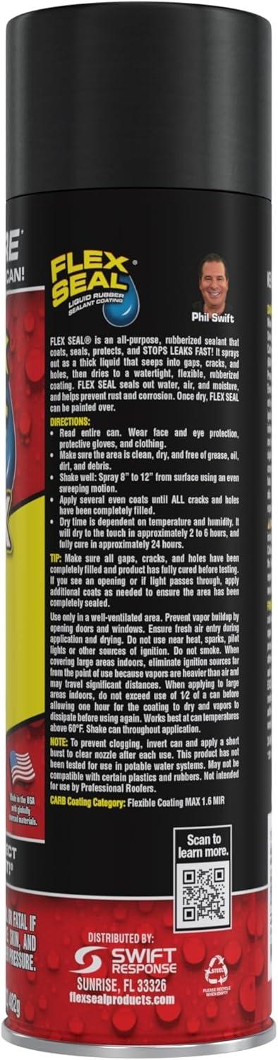 Flex Seal MAX Aerosol Liquid Rubber Sealant Coating, 17 oz, Black