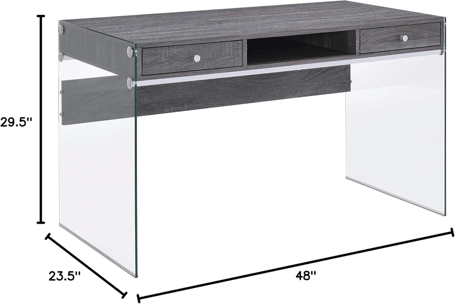 Dobrev 2 Drawer Writing Desk with Glass Base - Coaster