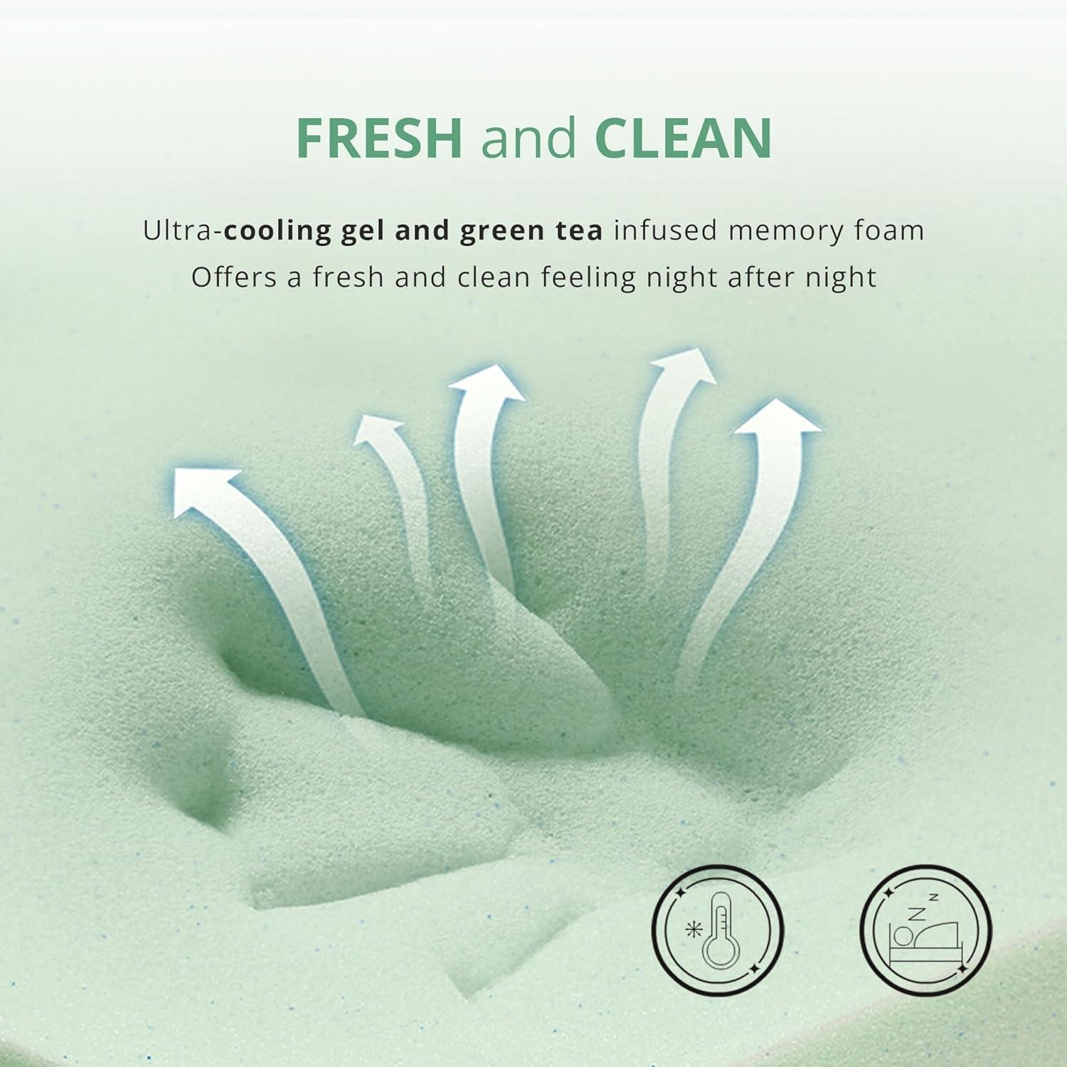 Twin Mattress - 6 Inch Green Tea Memory Foam Mattress- Twin Mattresses in a Box - CertiPUR-US Certified Fiberglass Free - Gel Layer - Medium Firm - 75" x 38"