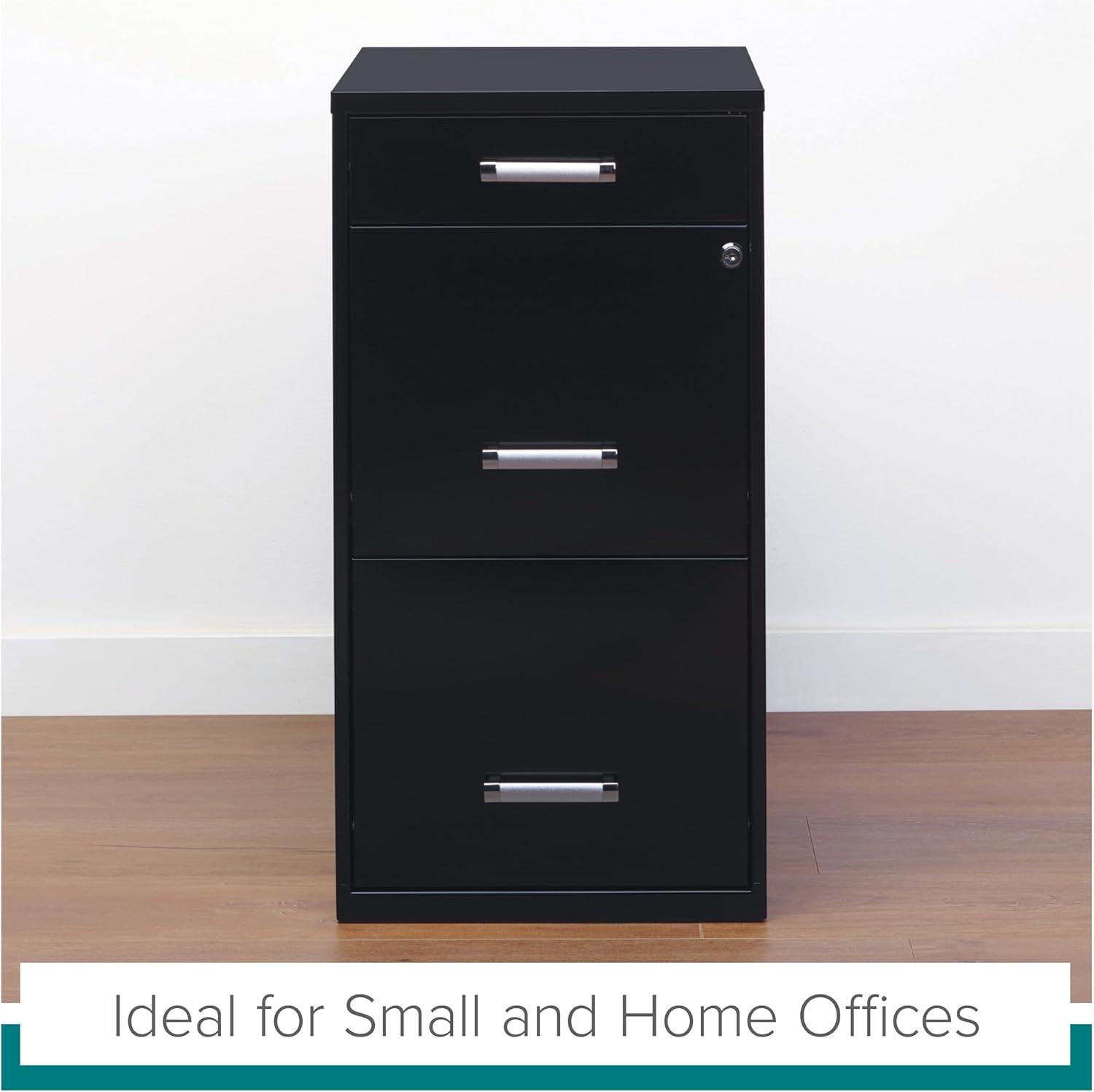 Width Pencil Drawer Vertical File Cabinet, Black