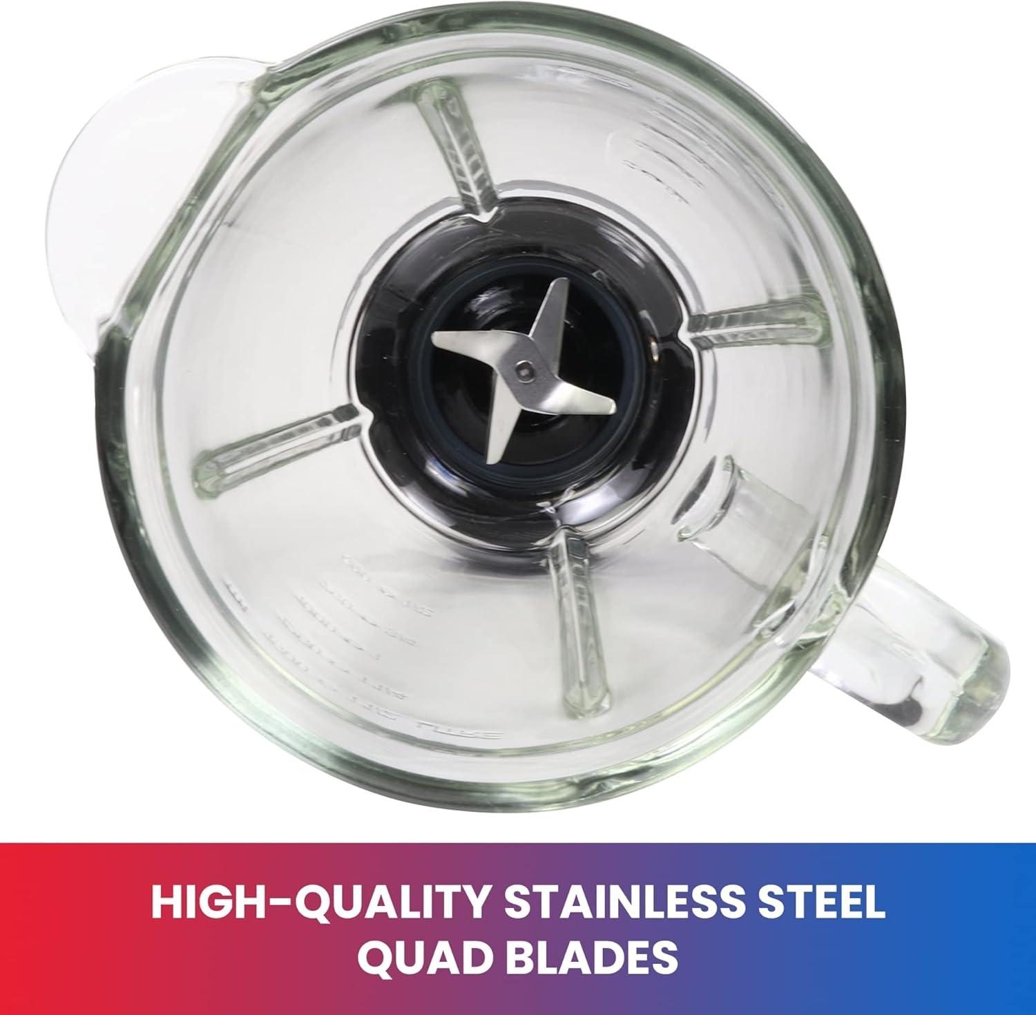 Total Chef Total Chef 51 Oz Countertop Blender with 6 Speed & 2 Pulse Options For Smoothies, Shakes, Ice and Dips