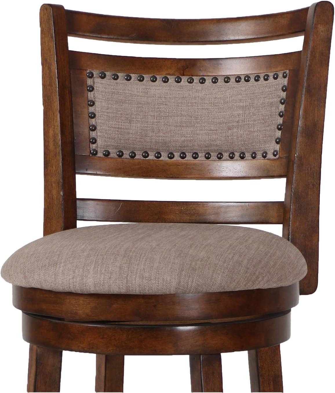 New Classic Furniture, Aberdeen Brown Solid Wood Swivel Bar Stool (Set of 2), Brown