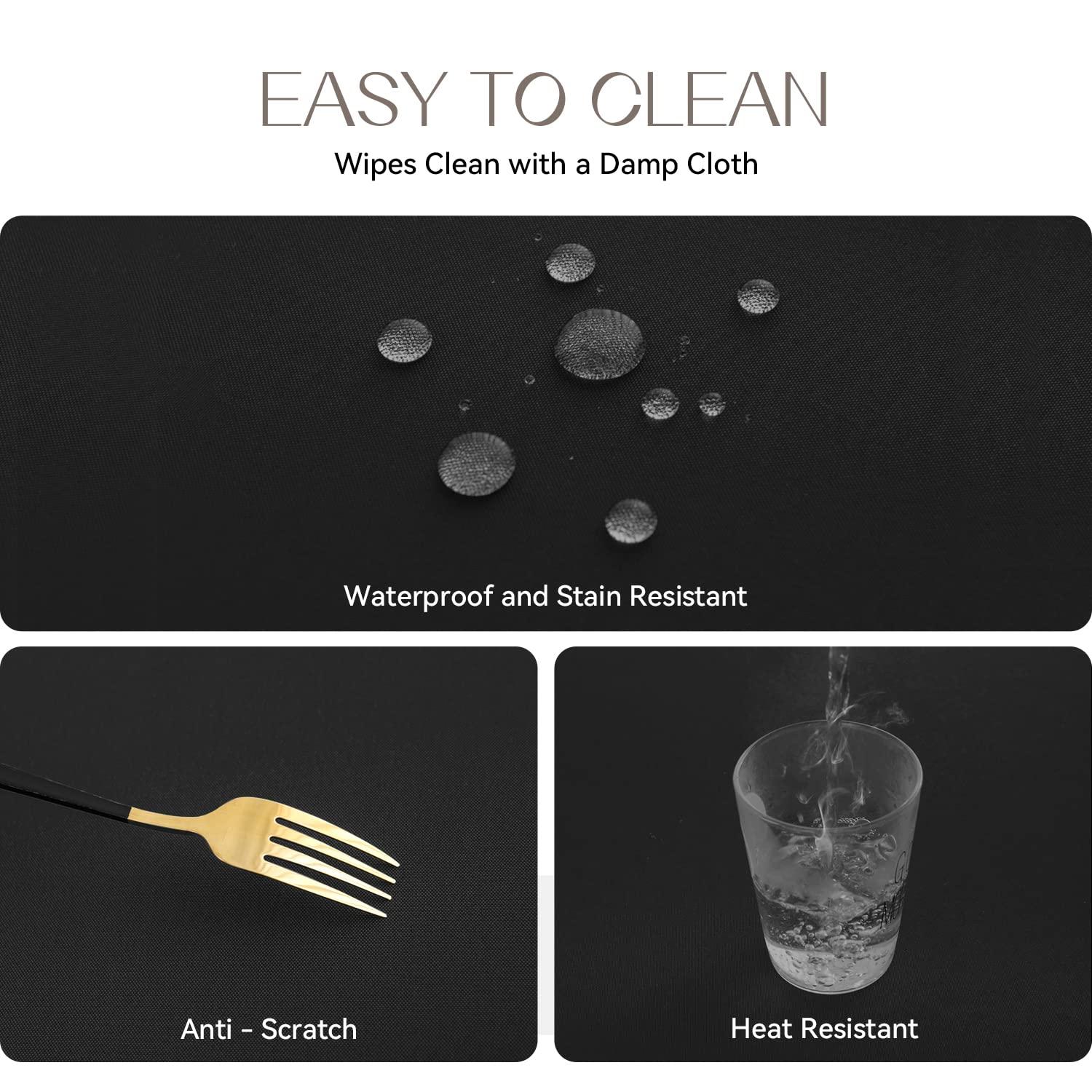 Romanstile Round Tablecloth 60inch Black Polyester Table Cloths Wrinkle Resistant Washable Fabric Table Cover for Wedding Party Restaurant Buffet Table