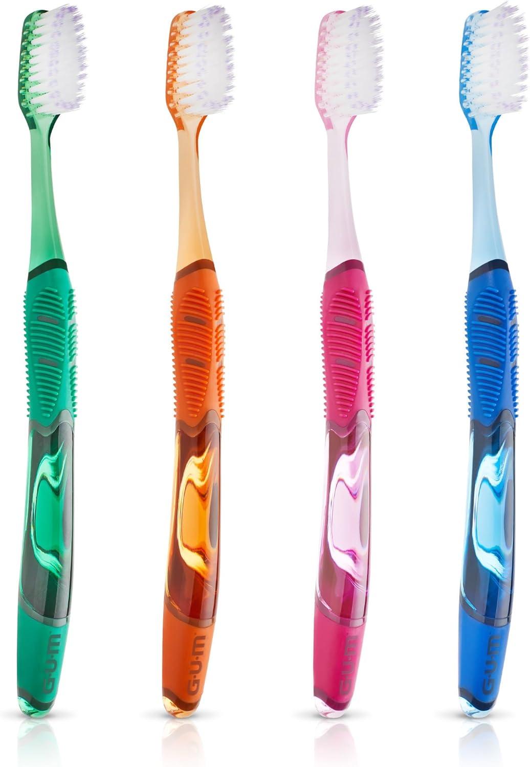 GUM Technique Deep Clean Toothbrush - Full Head - Soft Toothbrushes for Adults -Soft, Ultra Fine Tapered Bristles, Recommended by Dental Professionals, 2 Count
