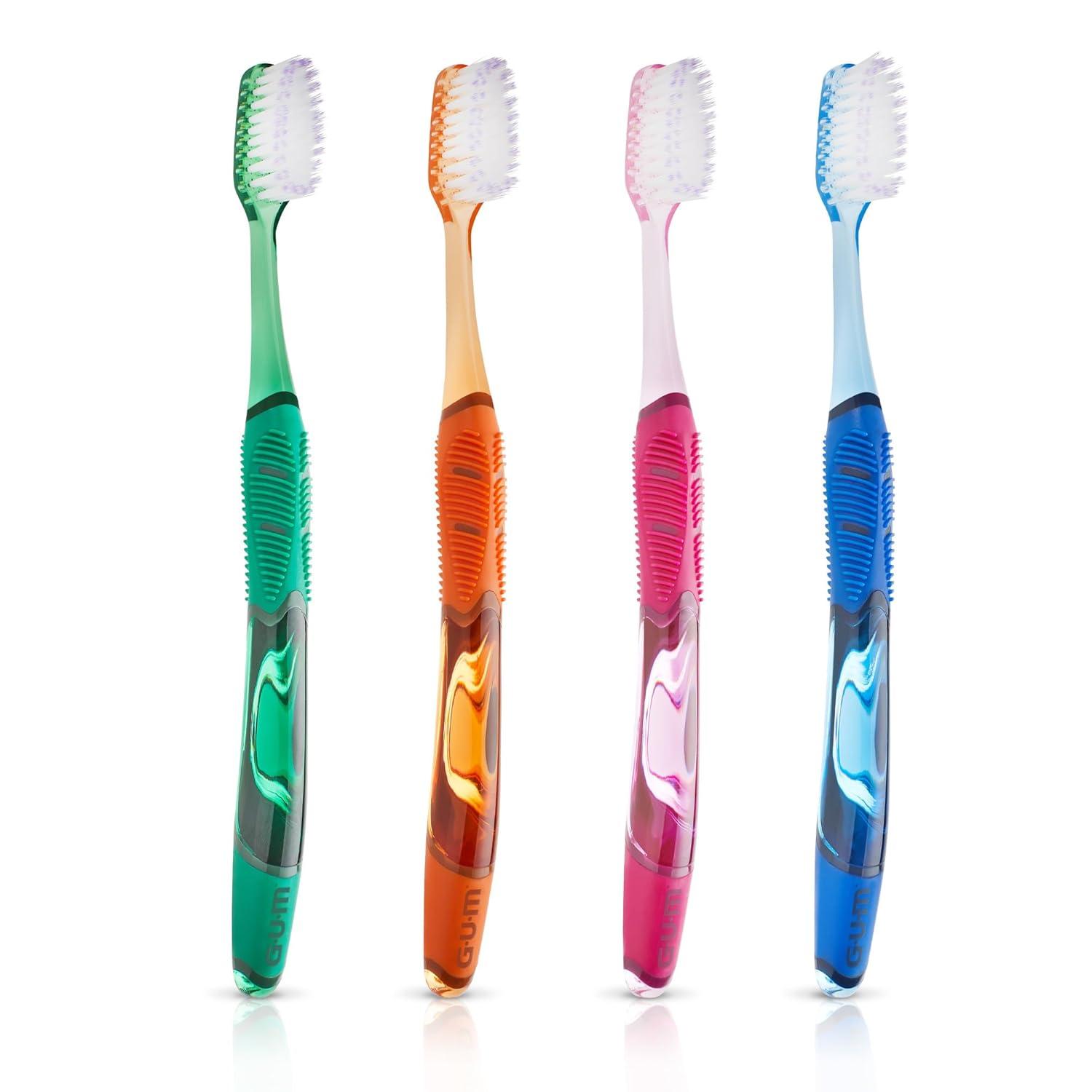 GUM Technique Deep Clean Toothbrush - Full Head - Soft Toothbrushes for Adults -Soft, Ultra Fine Tapered Bristles, Recommended by Dental Professionals, 2 Count