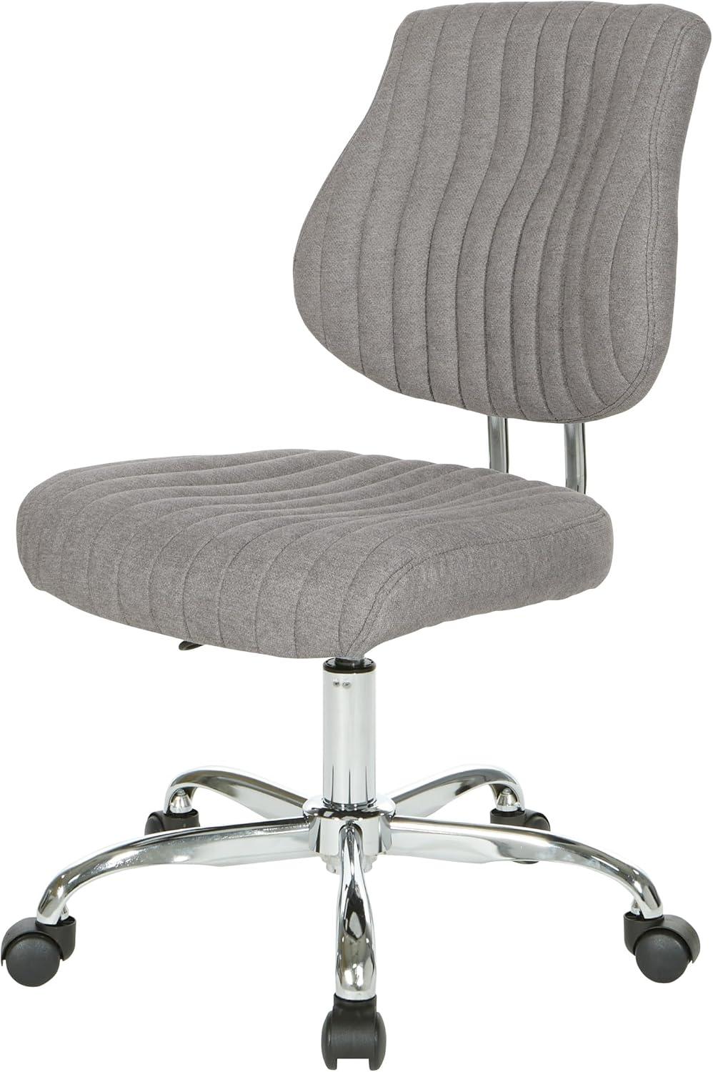 Sunnydale Office Chair in Fog Gray Fabric with Chrome Base