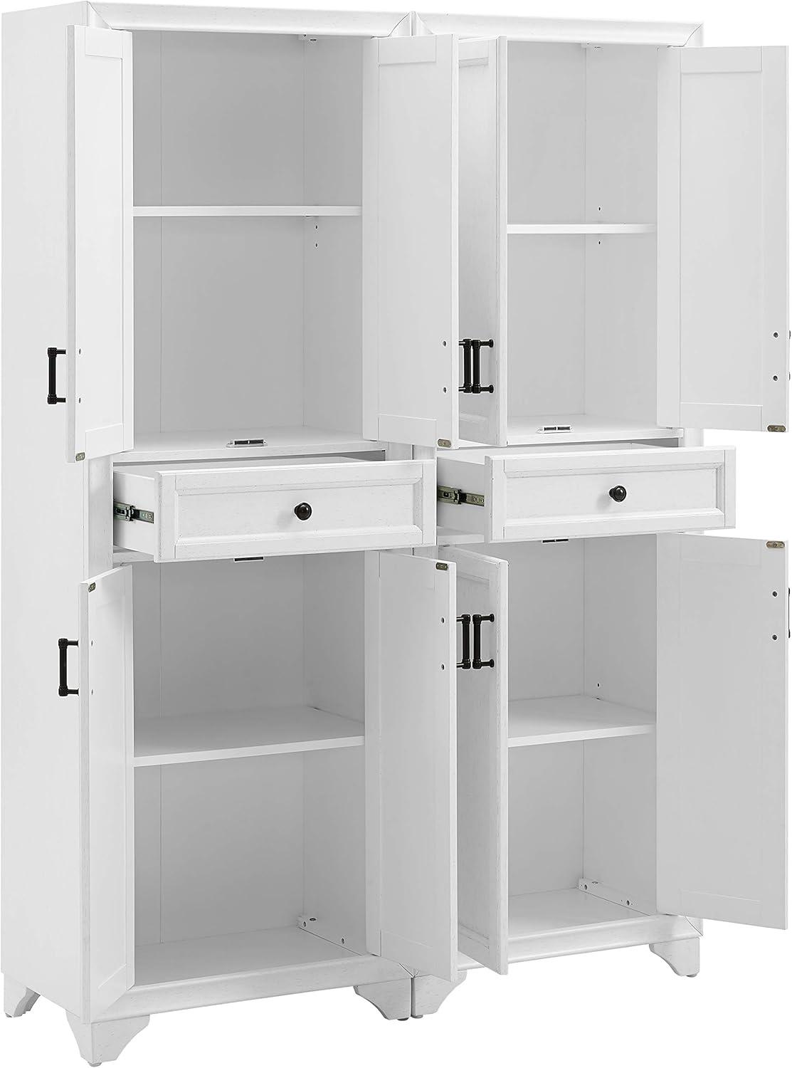 Crosley Furniture Tara 2-Piece Pantry Storage Cabinet Set with Shelves, Kitchen, Dining, or Laundry Room