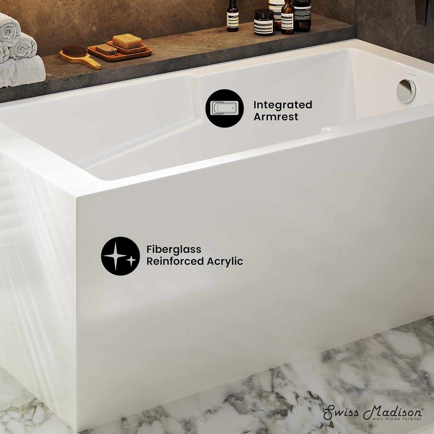 Claire 60" x 32" Alcove Tub with Corner Apron