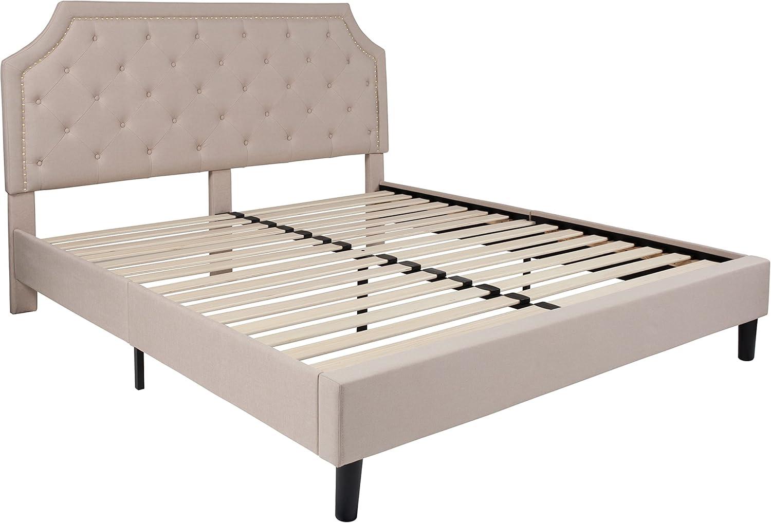 Flash Furniture Brighton Arched Tufted Upholstered Platform Bed