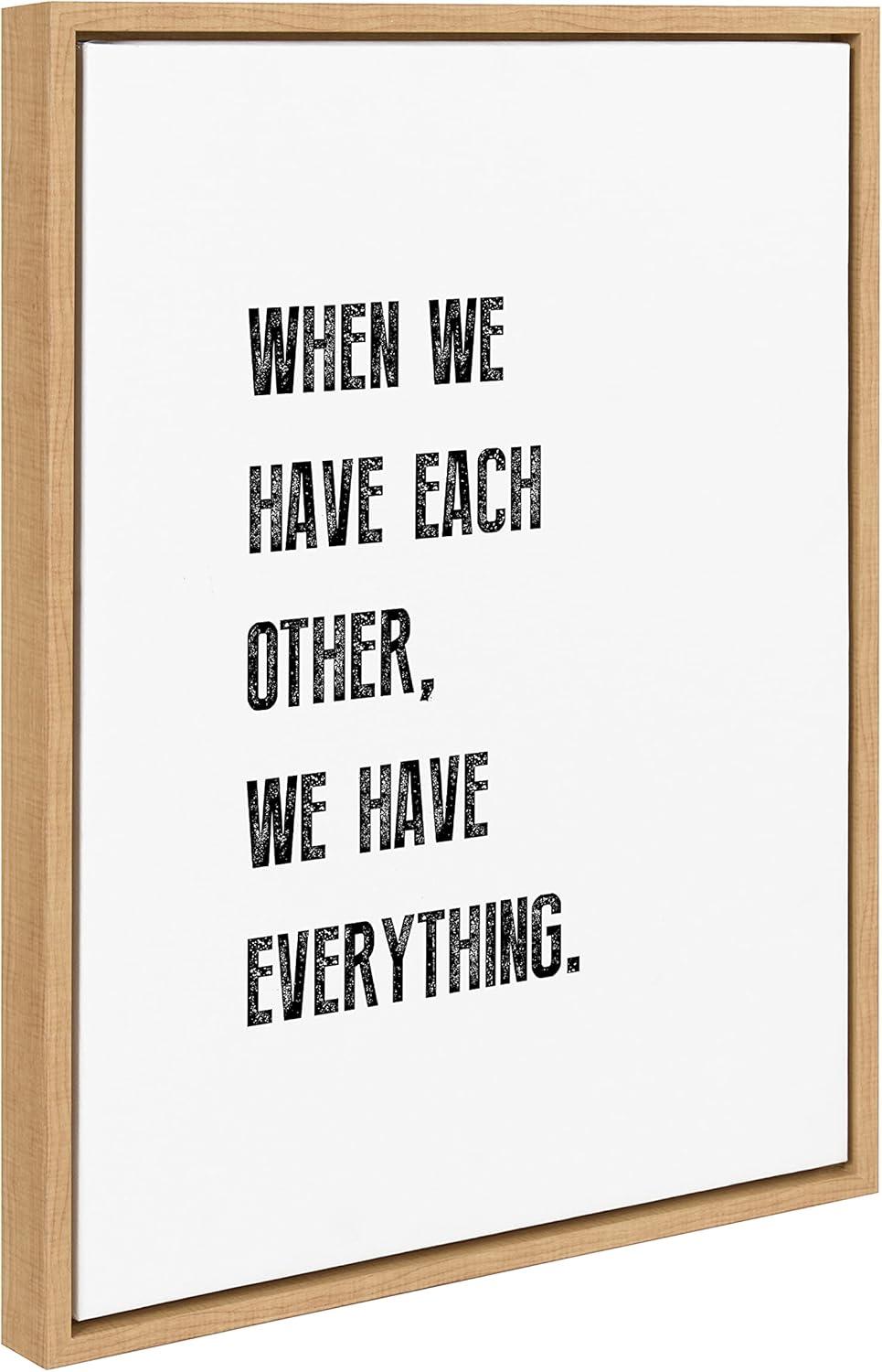 Natural Framed Canvas Motivational Quote Wall Art, 18x24