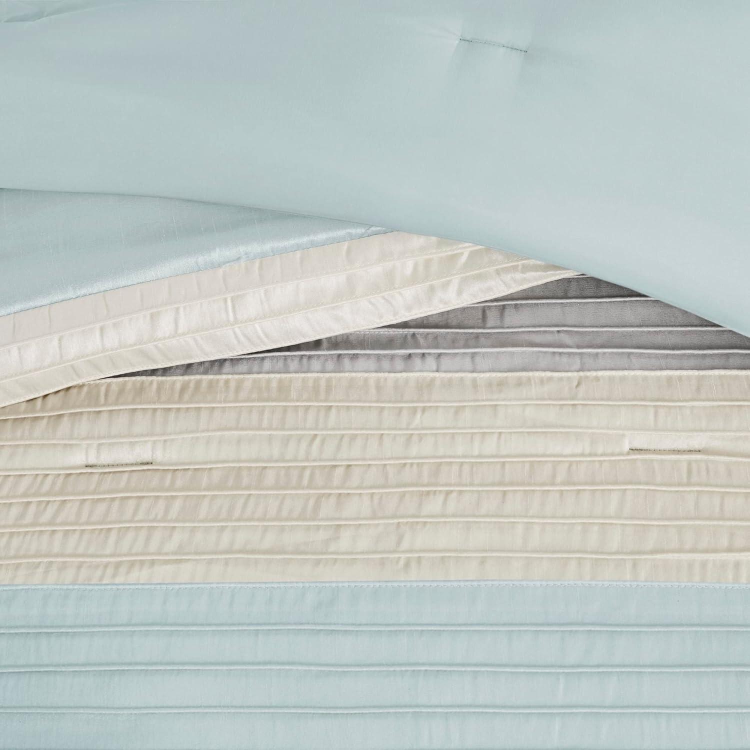 Madison Park Amherst 7 Piece Striped and Pleated Comforter Set