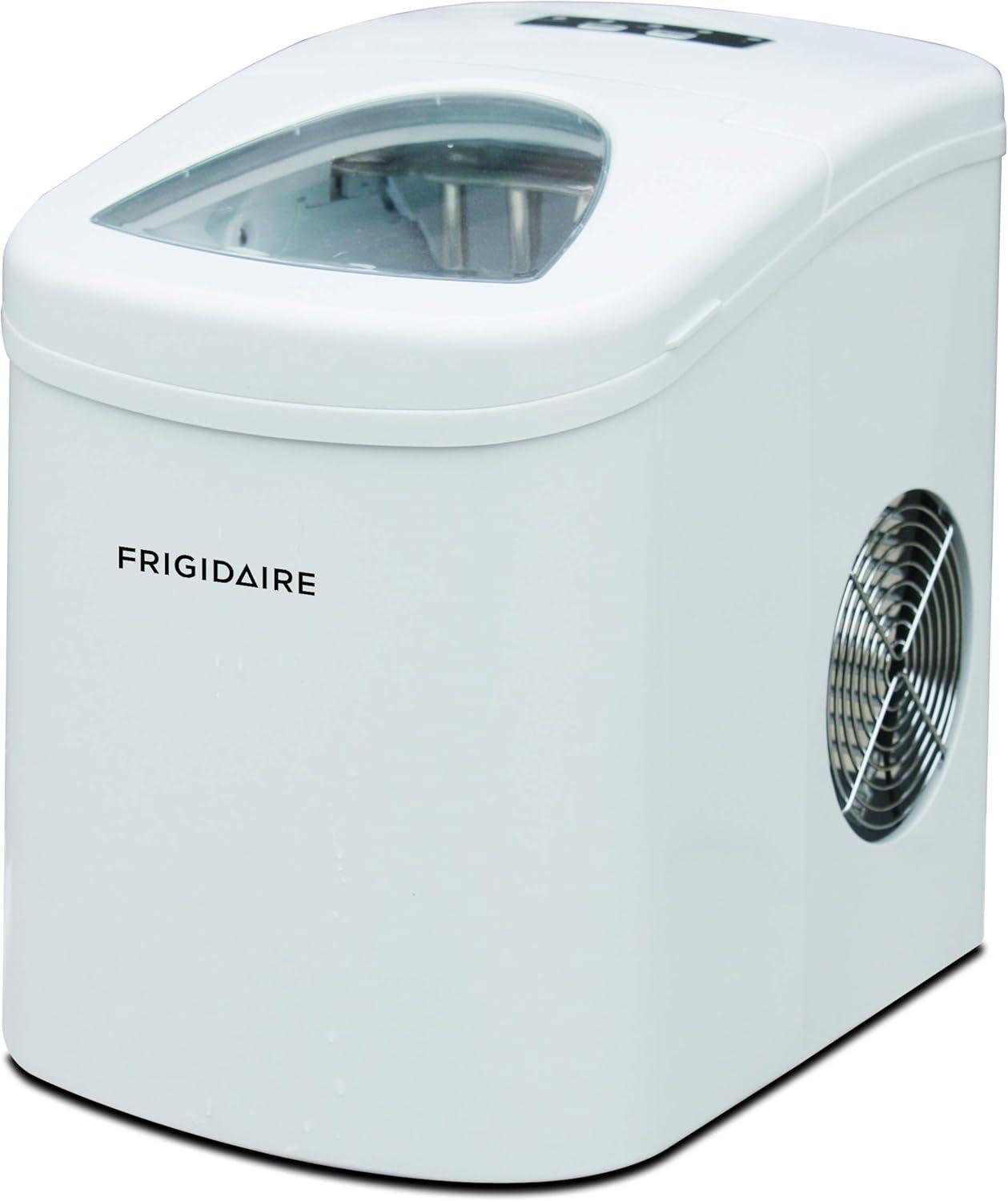 Frigidaire Ice Maker with 26 lbs. Capacity Countertop Stainless Steel Ice Maker with Transparent Window