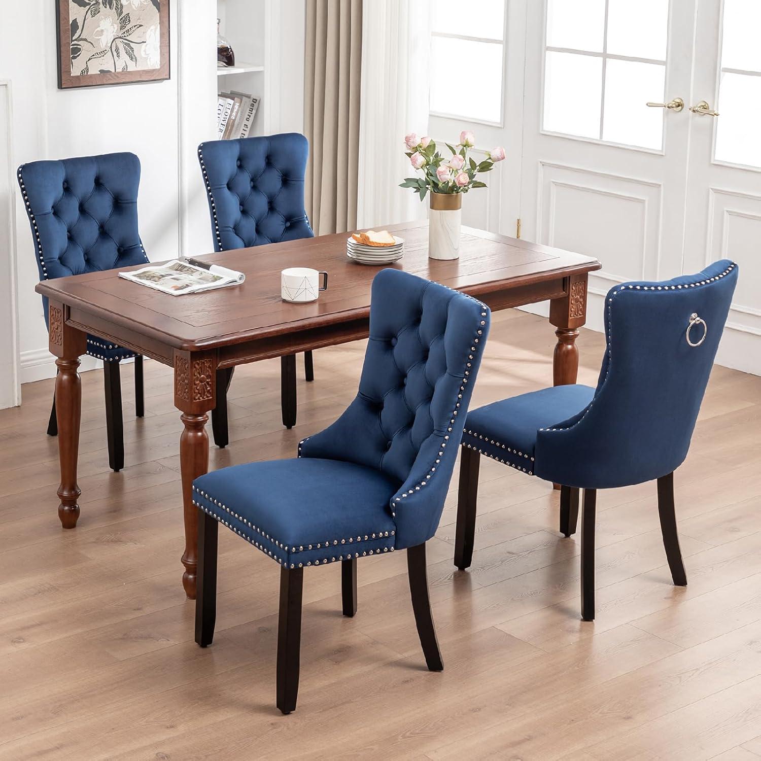 Rosdorf Park Velvet Kitchen Upholstered Dining Chair (Set of 4)