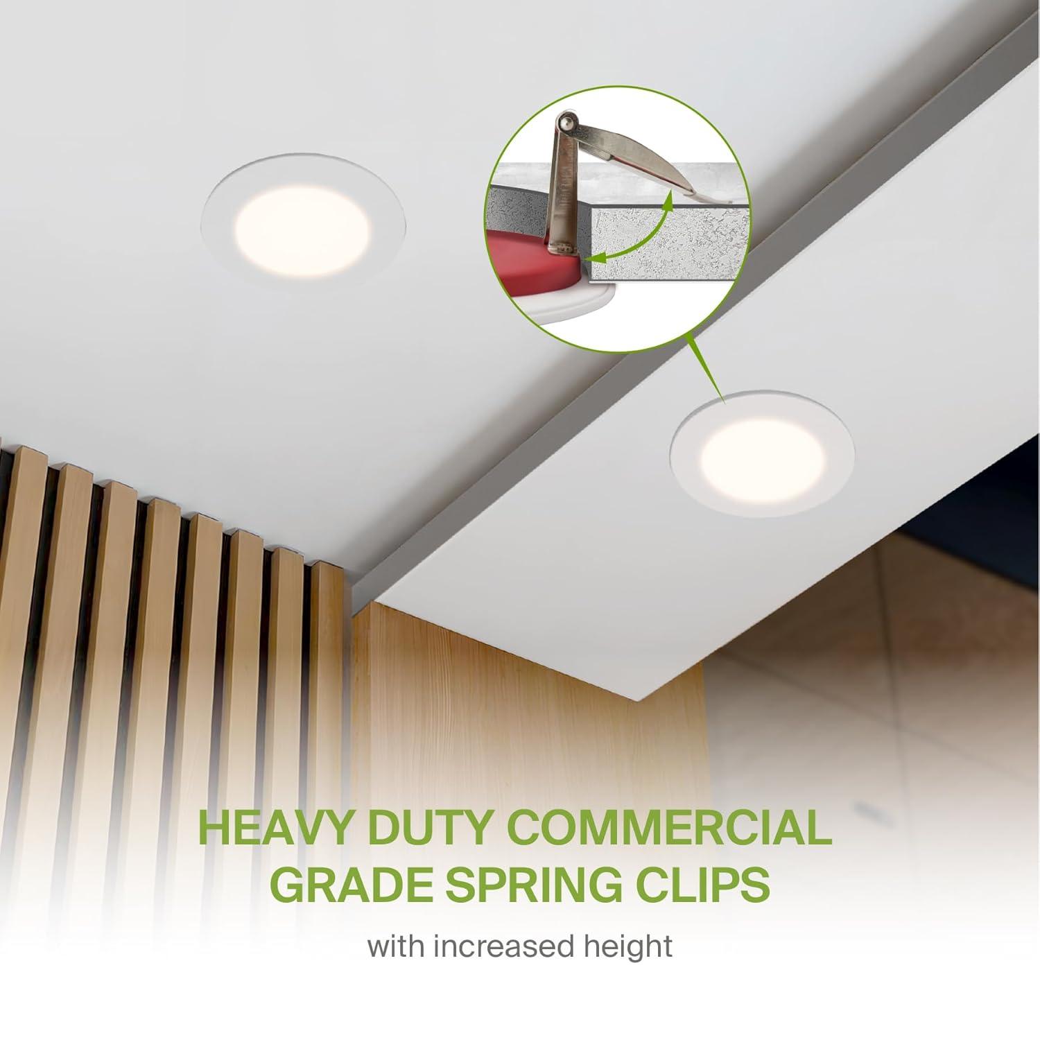 ASD 12 Pack Fire Rated Recessed Lights 4 Inch, 5 Colors 2700K/3000K/3500K/4000K/5000K, 840 Lumens, 2 Hour Fire Rating, Ultra Thin Dimmable Canless Downlight, No Tenmat Needed, Wet and IC Rated, ETL