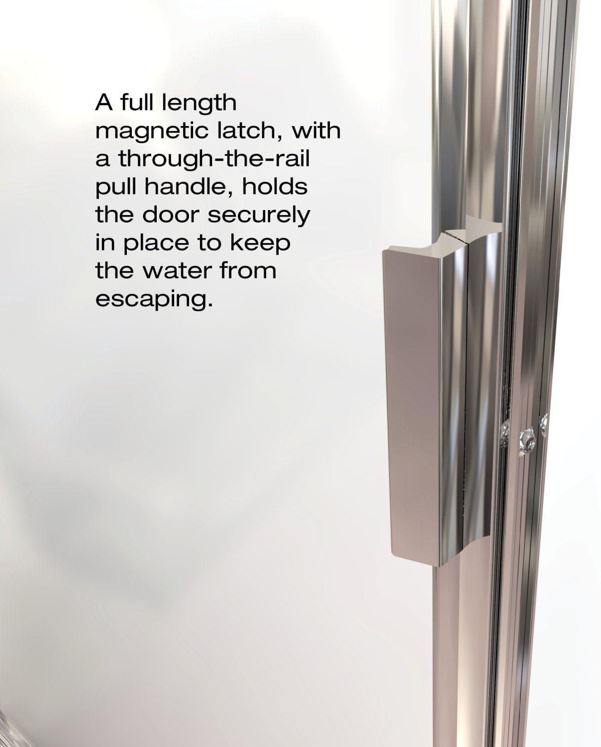 Deluxe 57.625'' W 65.12'' H Framed Neo-angle Reversible Shower Enclosure