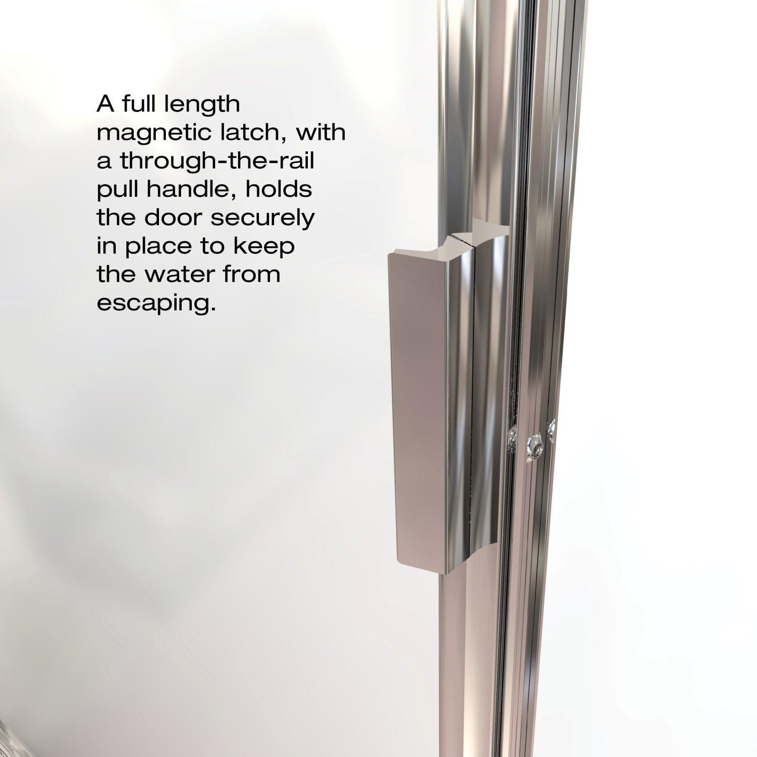 Deluxe 57.625'' W 65.12'' H Framed Neo-angle Reversible Shower Enclosure