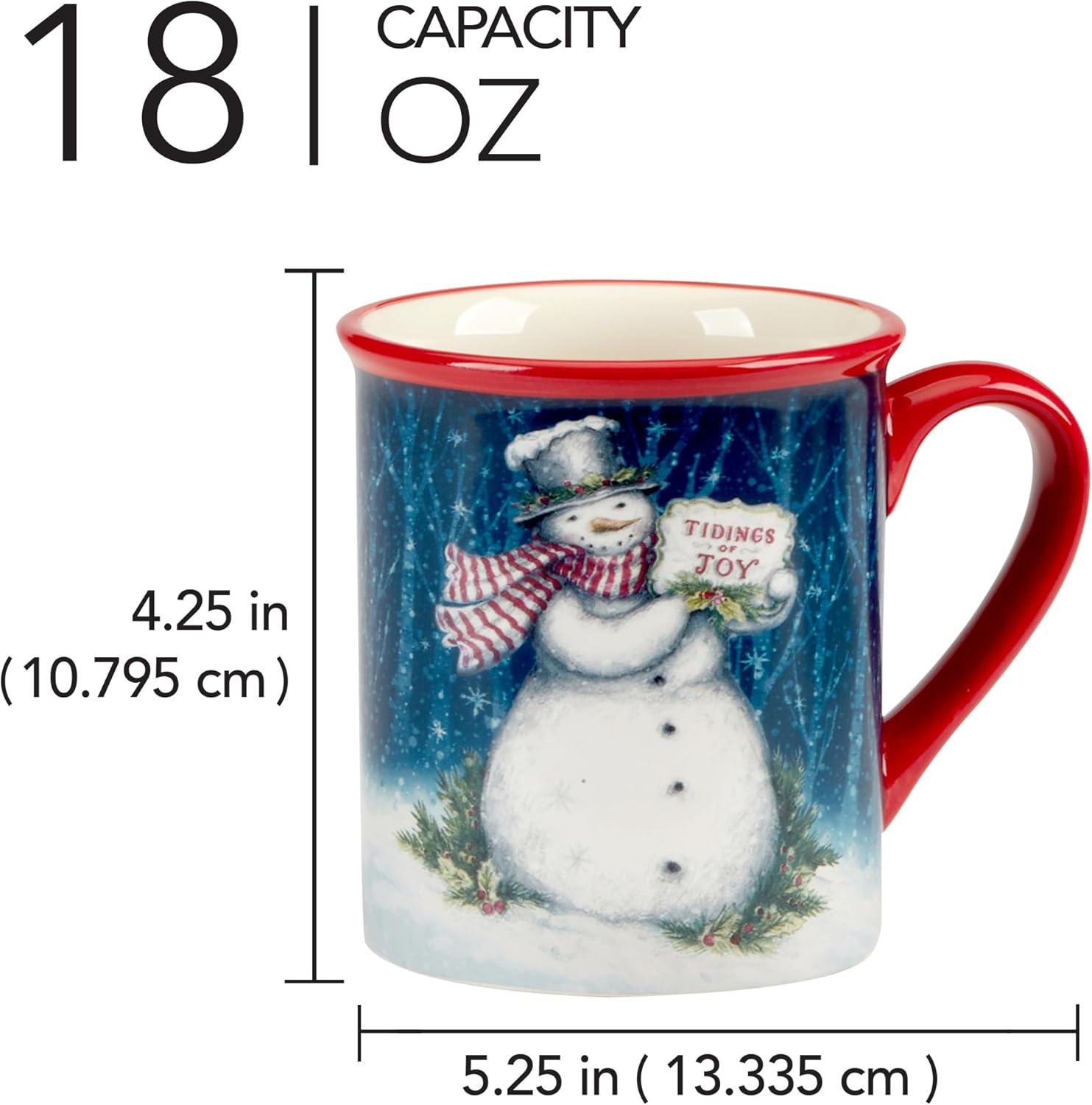 Snowman Greetings Set of 4 Mug 16 oz. asst.