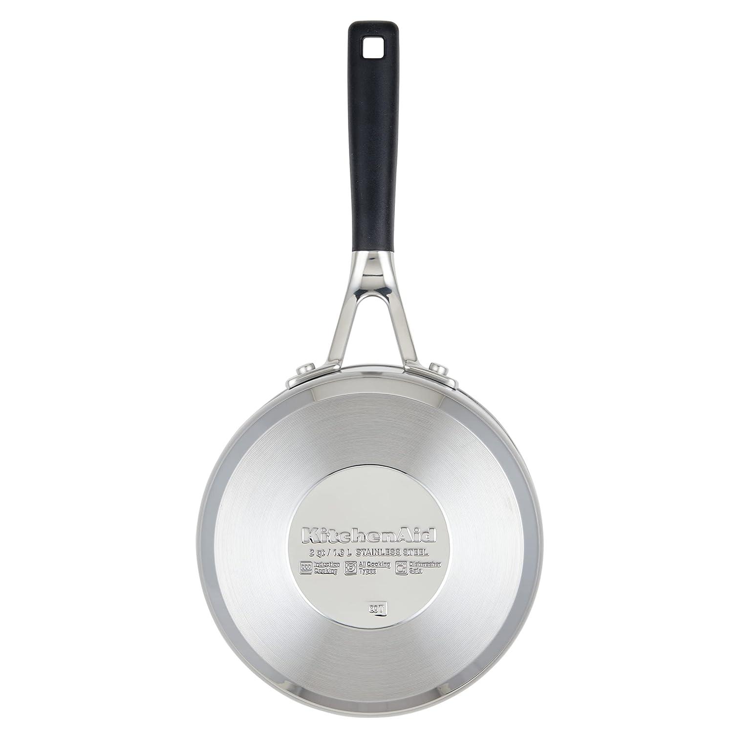 KitchenAid® KitchenAid Stainless Steel Induction Sauce Pan with Measuring Marks and Lid, 2 Quart