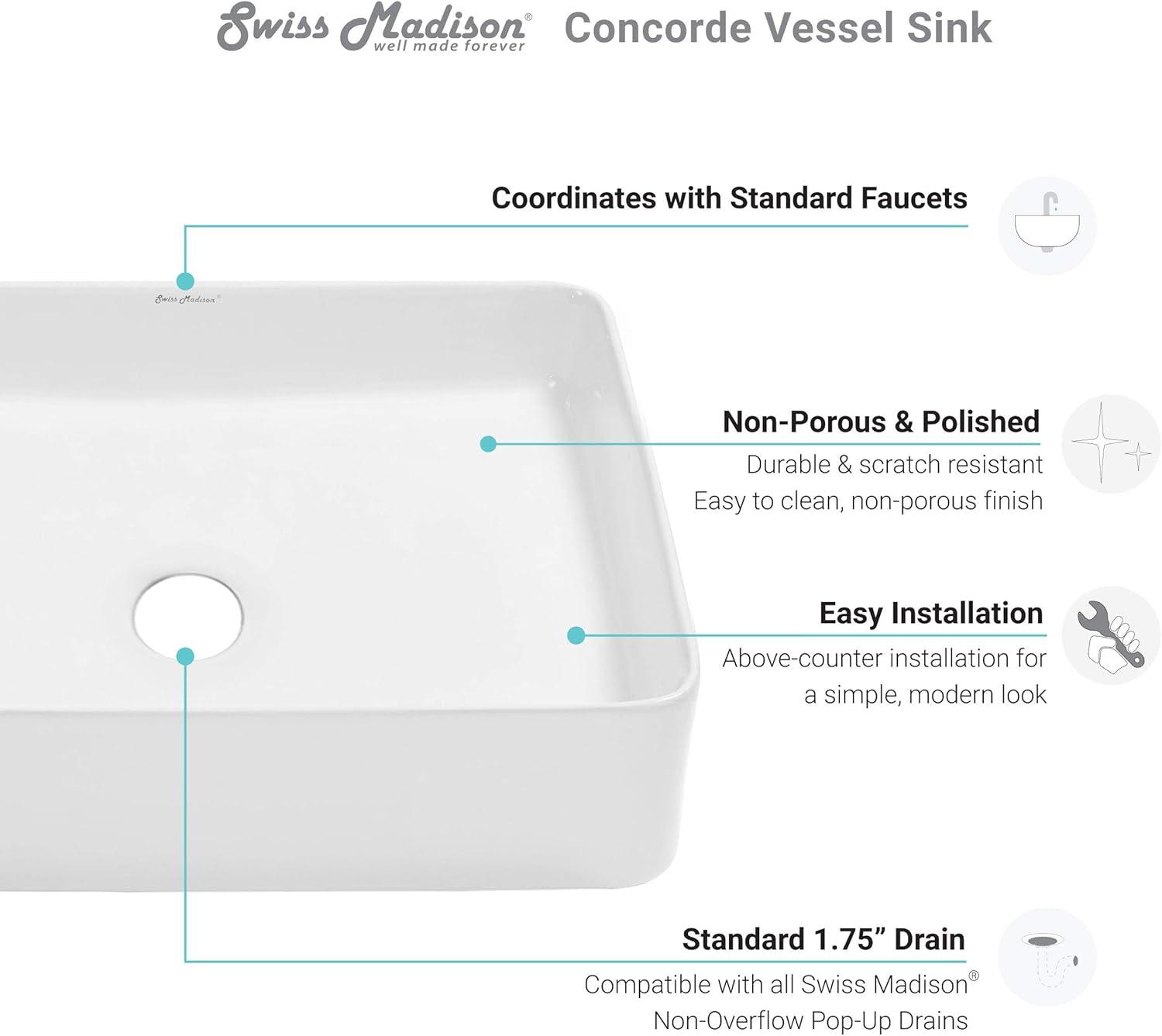 Concorde 19 Rectangle Ceramic Vessel Sink